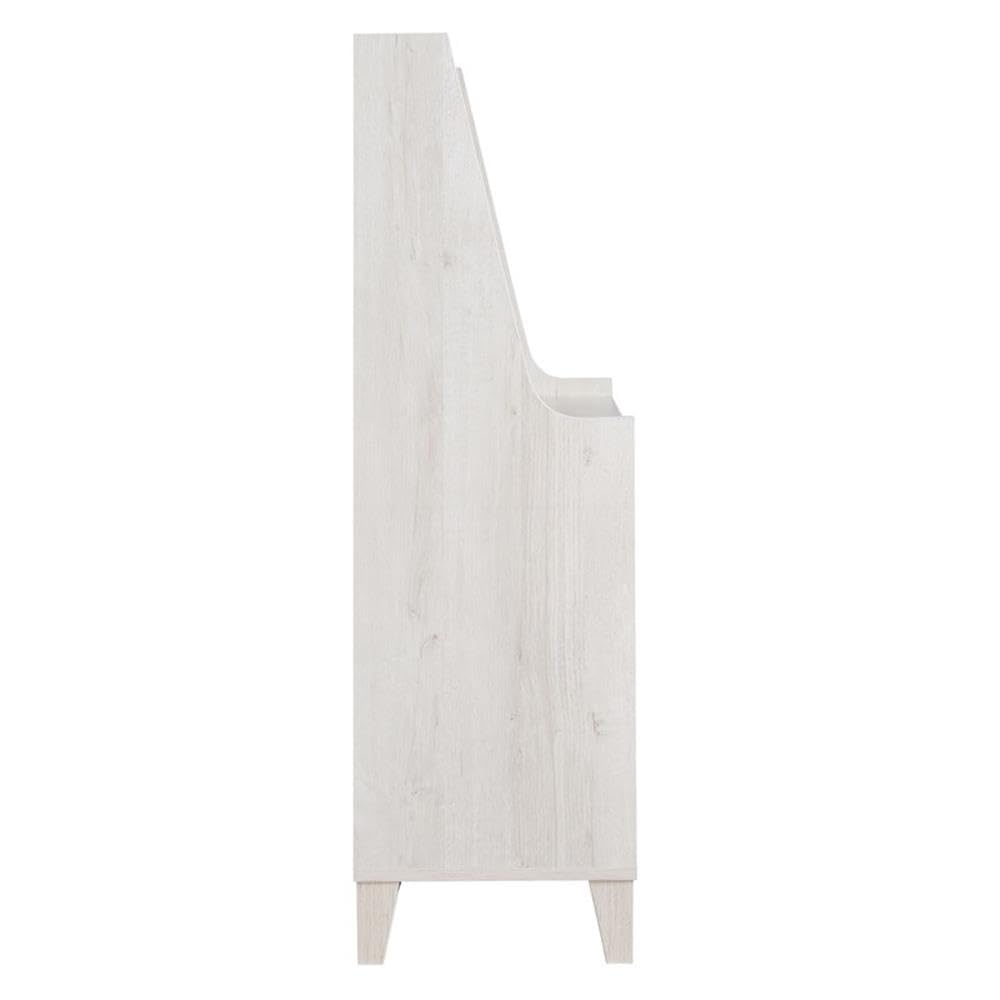 Furniture of America White Oak Baker Rack with Sliding Door - Solid Birch Wood Kitchen Storage Shelf for Pantry, Dining Room & Home Organization