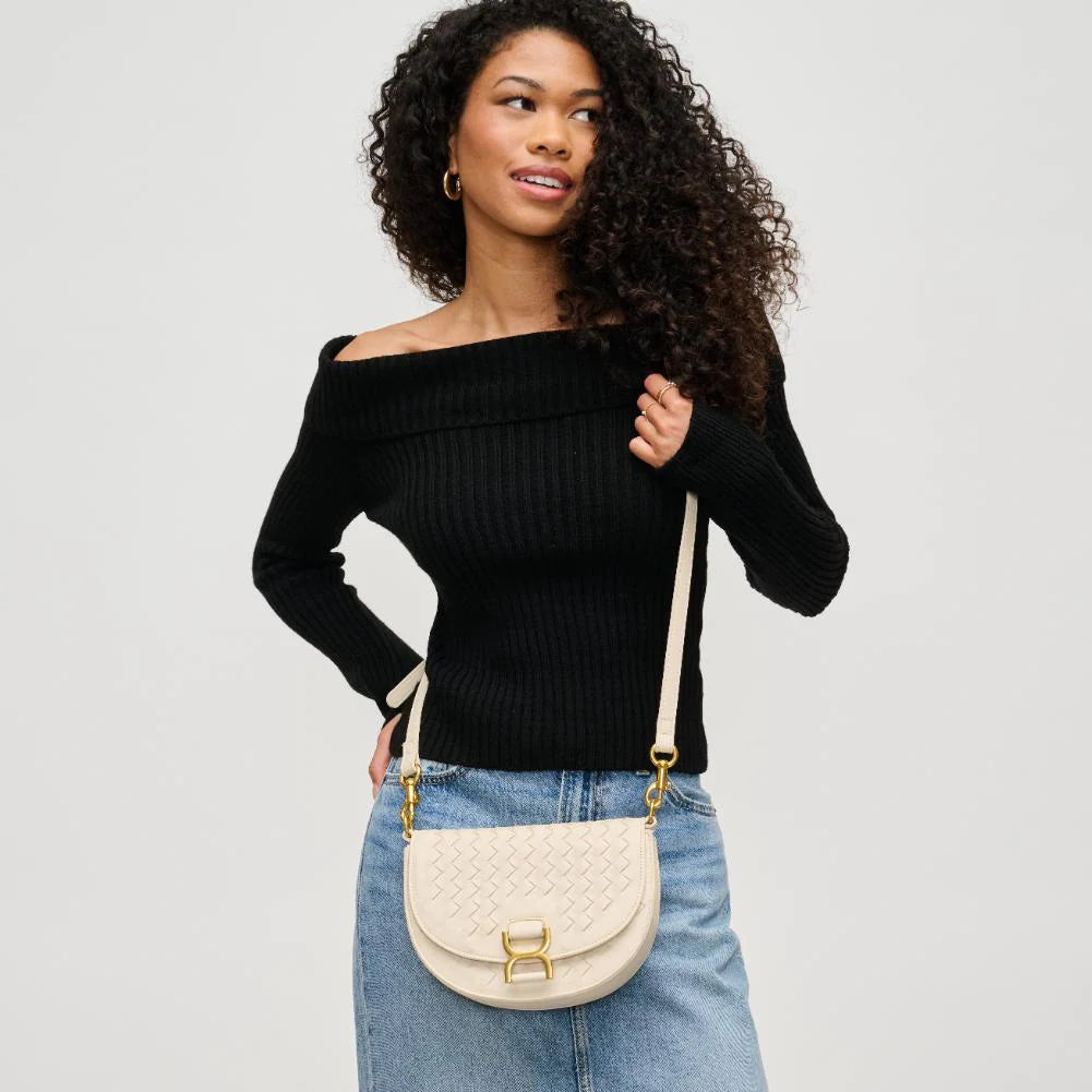 Alise Vegan Leather Crossbody Bag - Stylish & Eco-Friendly Oatmilk Color Purse for Women | Perfect for Work, Travel & Everyday Use