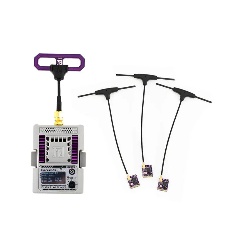 NamimnoRC 2.4GHz Flash TX Module with 2.4GHz Loop Antenna & ELRS 2.4G Flash Nano Receiver - High Performance RC Drone & FPV Racing Accessory for Long Range Control