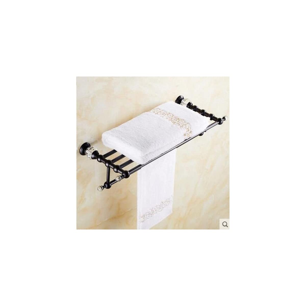 Elegant Brass & Crystal Shower Shelves Set - Bathroom Accessories with Robe Hook, Paper Holder, Towel Bar, Soap Basket & Towel Ring | Luxury Spa-Style Organization for Master Bath & Guest Powder Room