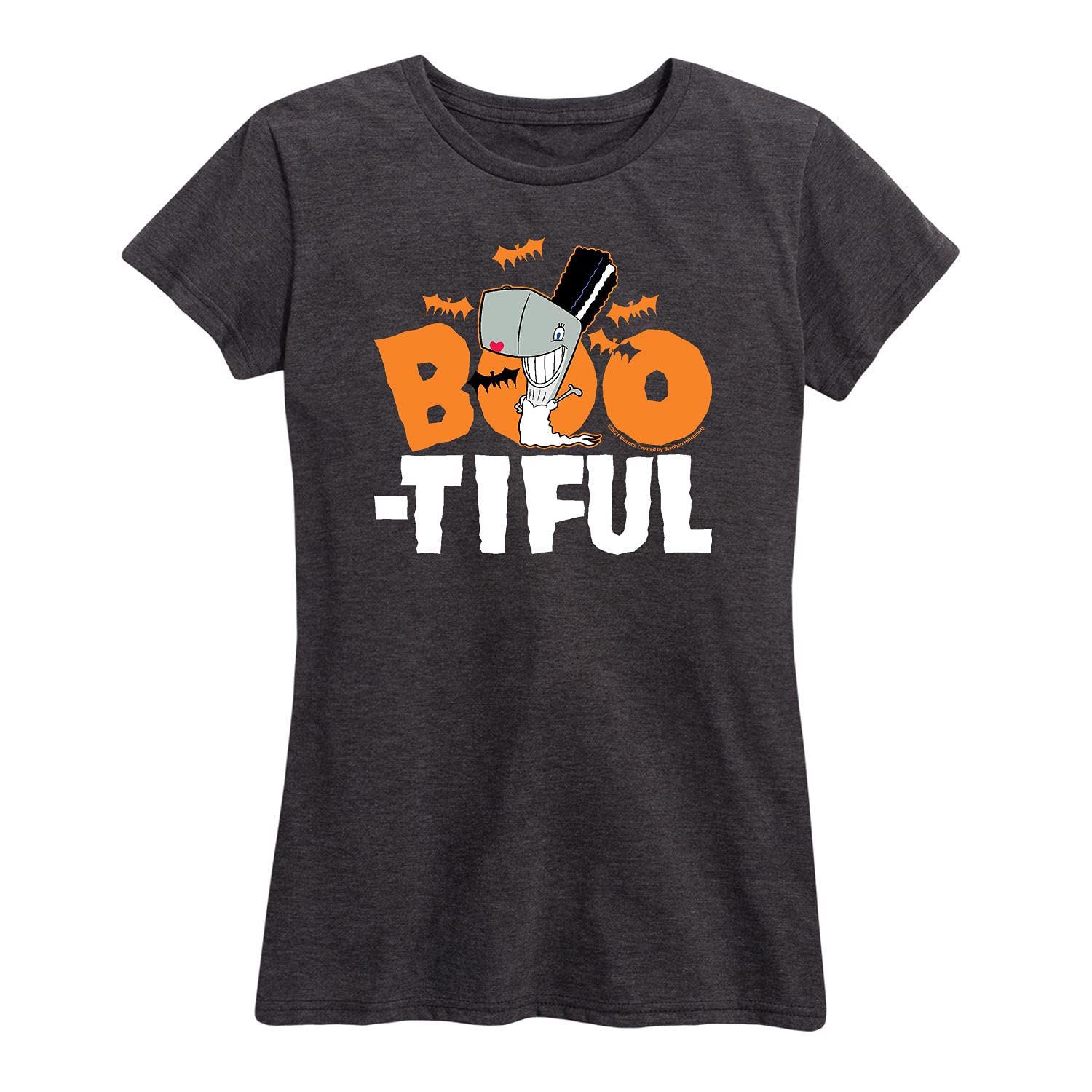 HYBRID APPAREL Women's Spongebob Squarepants Boo-Tiful Short Sleeve Graphic Tee - Funny Halloween Cartoon T-Shirt for Casual Wear & Costume Parties