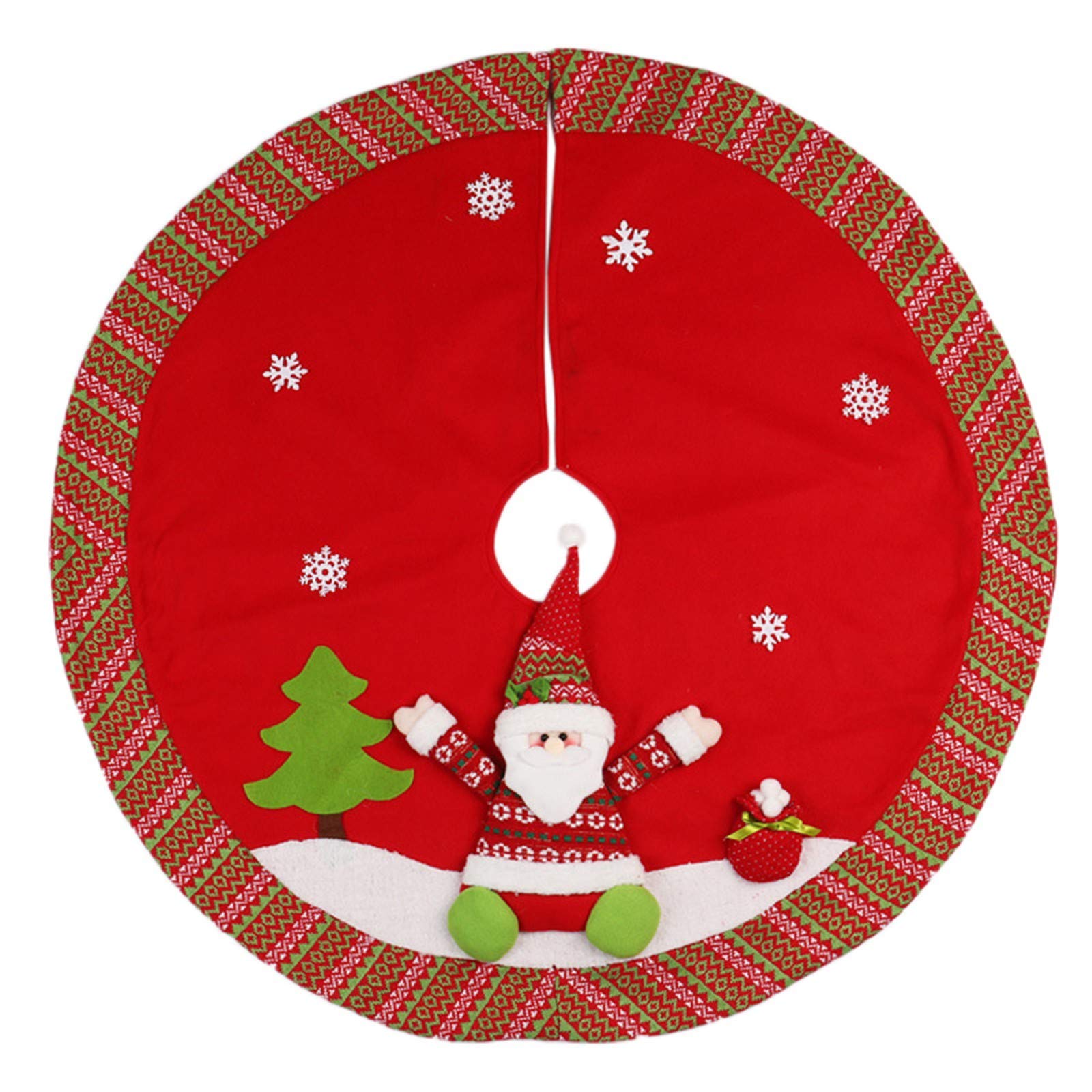 Christmas Tree Skirt - Printed Polyester Holiday Decor for Fireplace Mantle, Xmas Home Decoration & Garland Holder - Perfect for Living Room, Bedroom & Festive Party Decorations