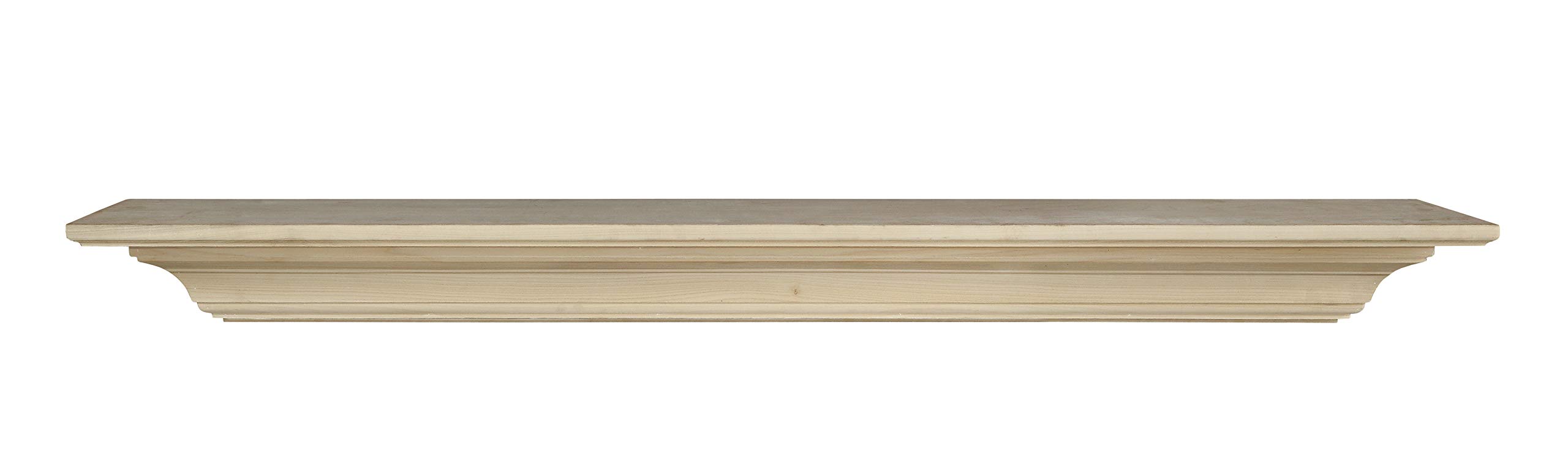 72 Inch Unfinished Wood Mantel Shelf - ARYB72418 by Pearl Mantels | Rustic Fireplace Mantel for Home Decor, Living Room & Bedroom