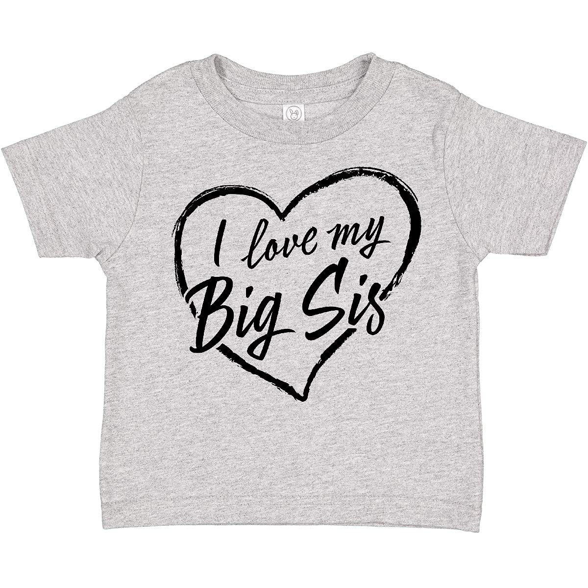 Inktastic I Love My Big Sis Black Chalk Heart Toddler T-Shirt - Cute Sibling Matching Outfit for Toddler Girls & Boys