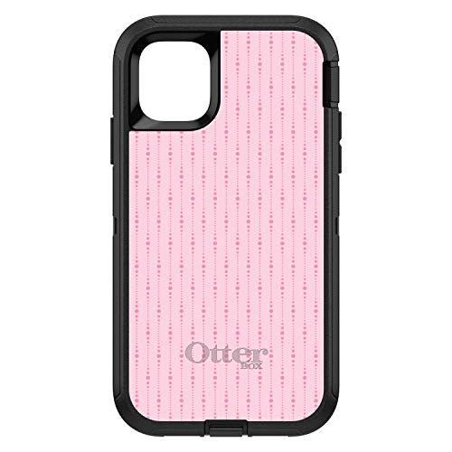 Pink Dot Line Pattern On Black Case