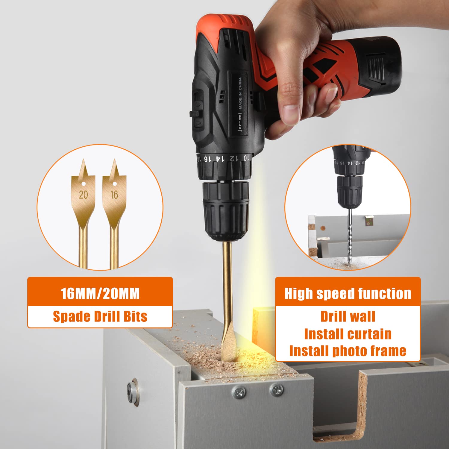 LETTON 16.8V Cordless Drill & Power Tool Combo Kit with 60pc Accessories - Professional Home Repair Tool Set for DIY Projects, Woodworking & Construction Work