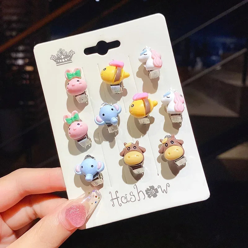 10pcs Cute Girls Earrings Set - Dainty Stud & Hoop Earrings for Teens & Women - Perfect for School, Party & Everyday Wear