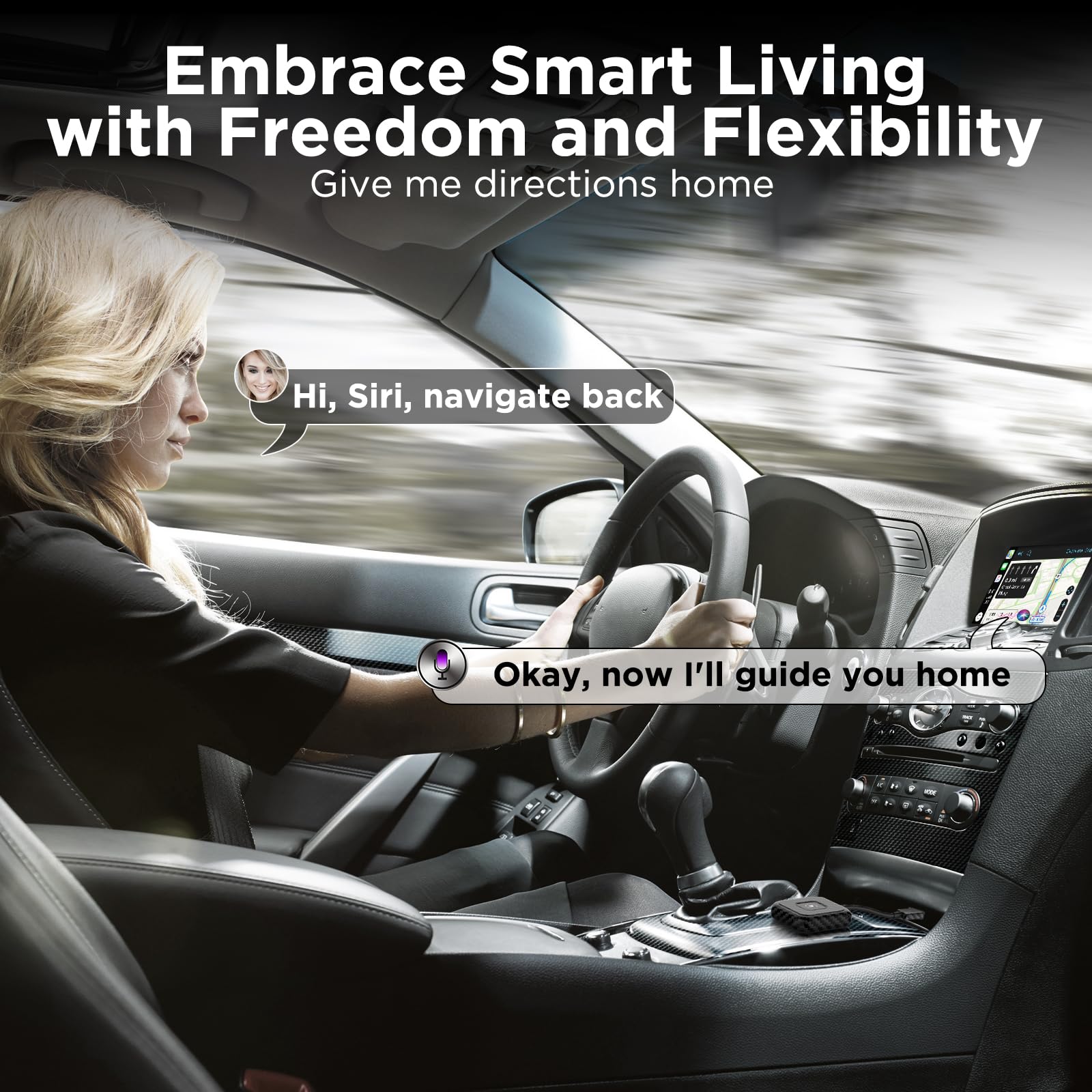 2023 Wireless CarPlay Adapter - Convert Wired to Wireless for Apple CarPlay | USB A/USB C Compatible | Plug & Play Easy Setup | THT-020-4 | Perfect for Commuting, Road Trips & Hands-Free Driving