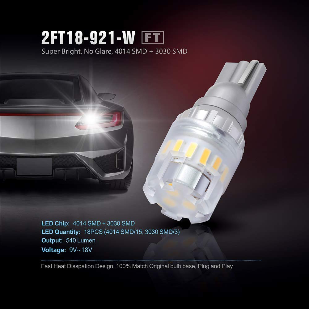 10-Pack 194 LED Light Bulbs & 921 LED Backup Lights Combo - Energy Efficient, Long Lasting - Perfect for Cars, Trucks, Motorcycles & Home Lighting Needs