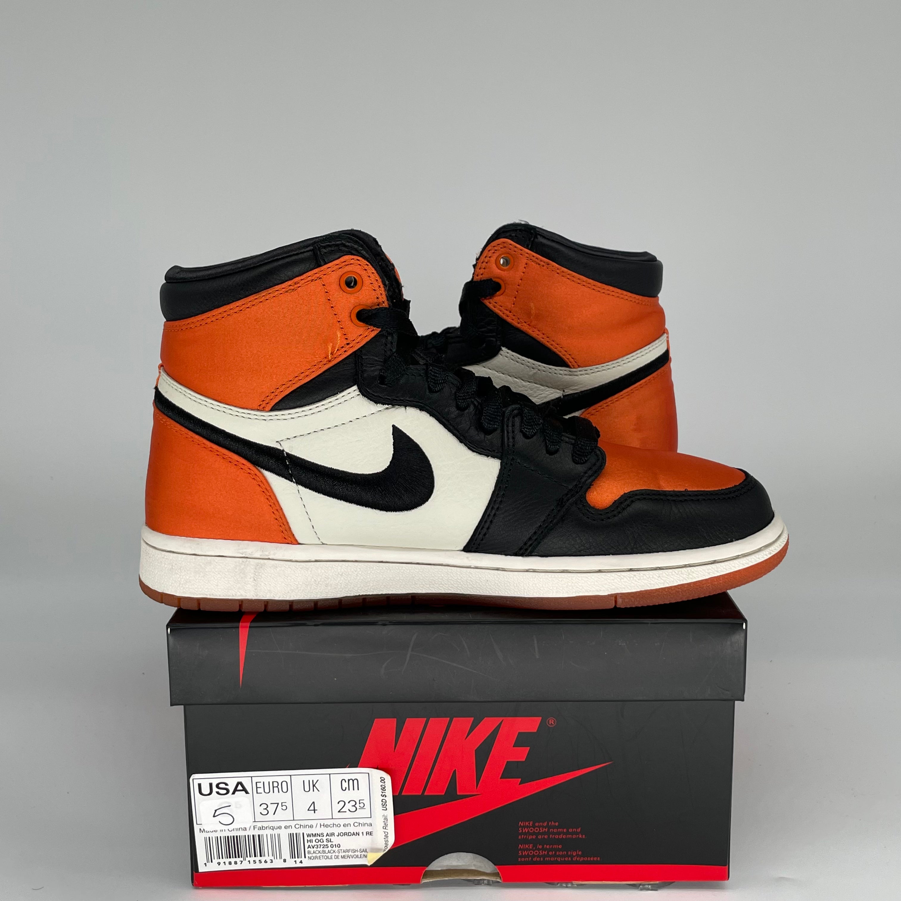 AIR JORDAN 1 SATIN SHATTERED BACKBOARD Women's Size 5/6.5W Sneakers AV3725-010 - Perfect for Basketball, Streetwear Fashion & Sneaker Collectors