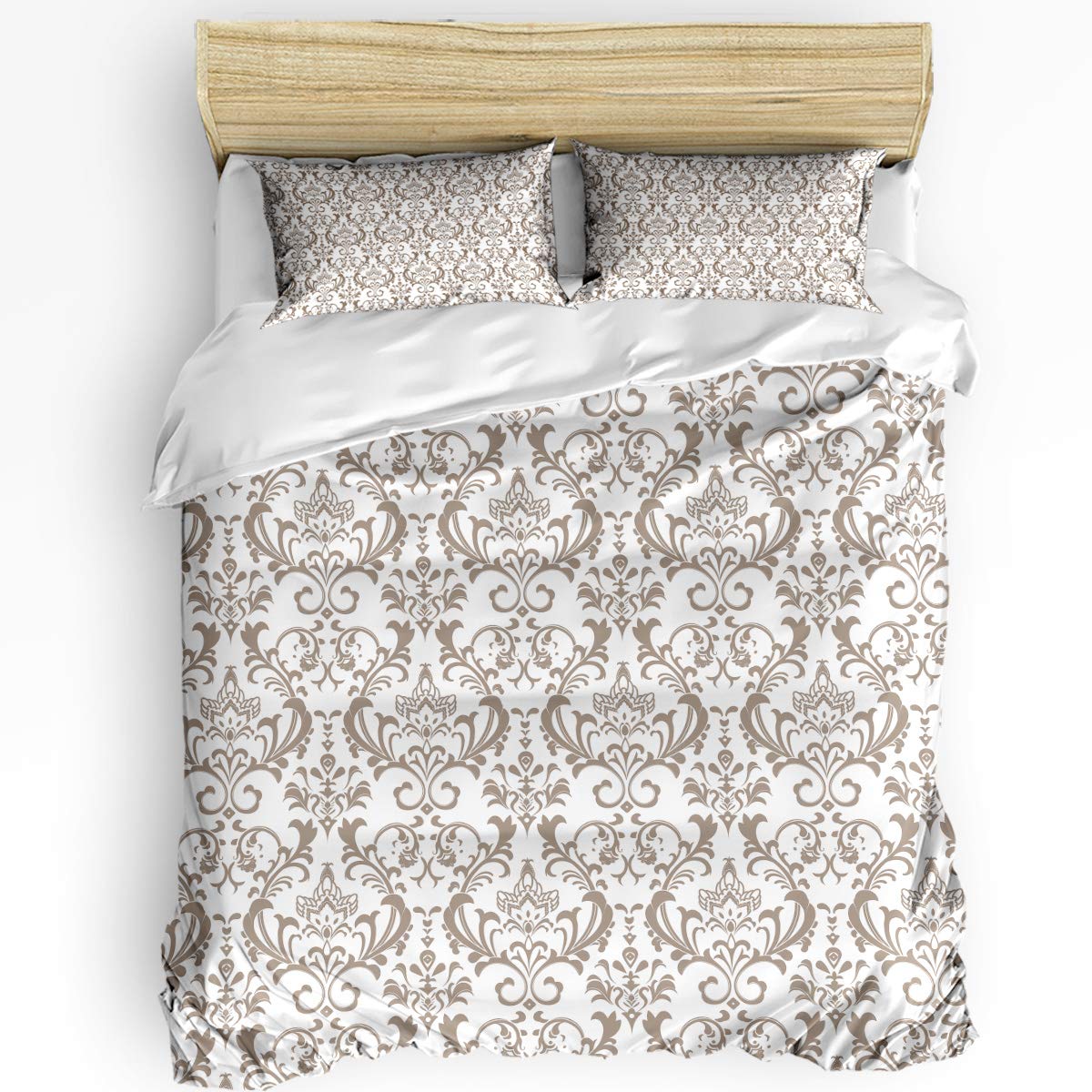 Premium 3-Piece Queen Size Duvet Cover Set - Soft Lightweight Bedding with Classic Floral Pattern (1 Duvet Cover + 2 Pillowcases) for Kids, Teens & Adults - Perfect for Guest Rooms, Dormitories & Master Bedrooms