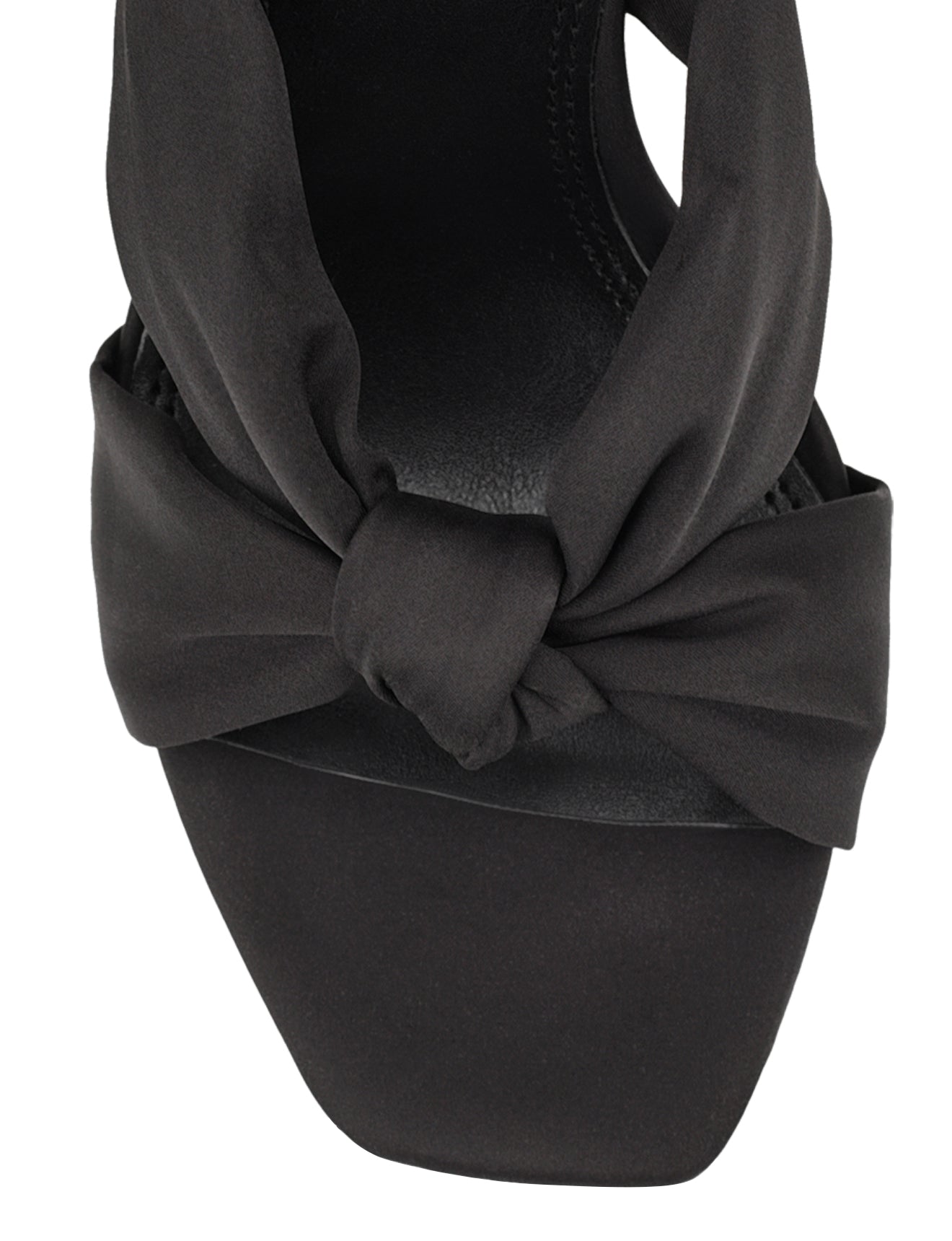 Nicola Satin Knot Mules - Black Satin Slip-On Shoes for Women | Comfortable & Stylish | Perfect for Casual Outings, Office Wear & Special Occasions