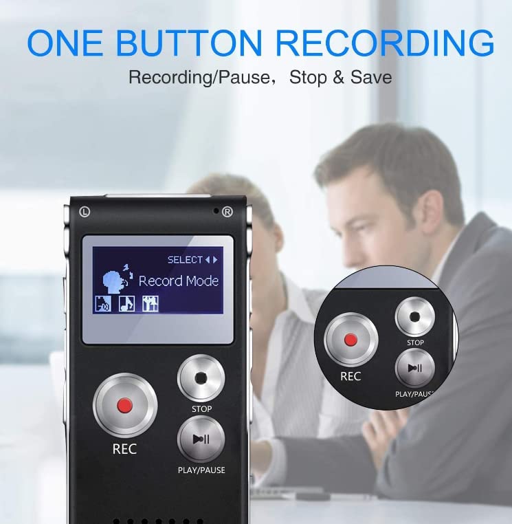 2024 Upgraded 64GB Digital Voice Recorder - Mini Audio Recorder with Voice Activation, MP3 & USB - Perfect for Lectures, Meetings, Interviews, and Note-Taking