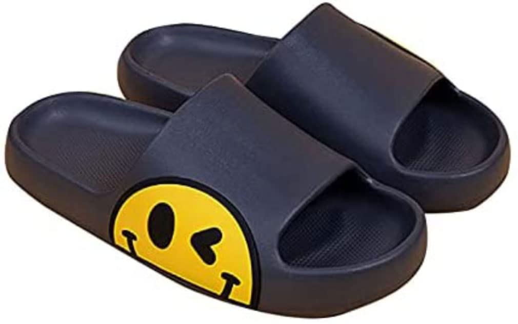 Anti-Slip Smile Face Slippers for Women & Men - Lightweight EVA Open Toe Slides for Indoor, Outdoor, Bathroom & Home Use - Comfortable Unisex House Shoes