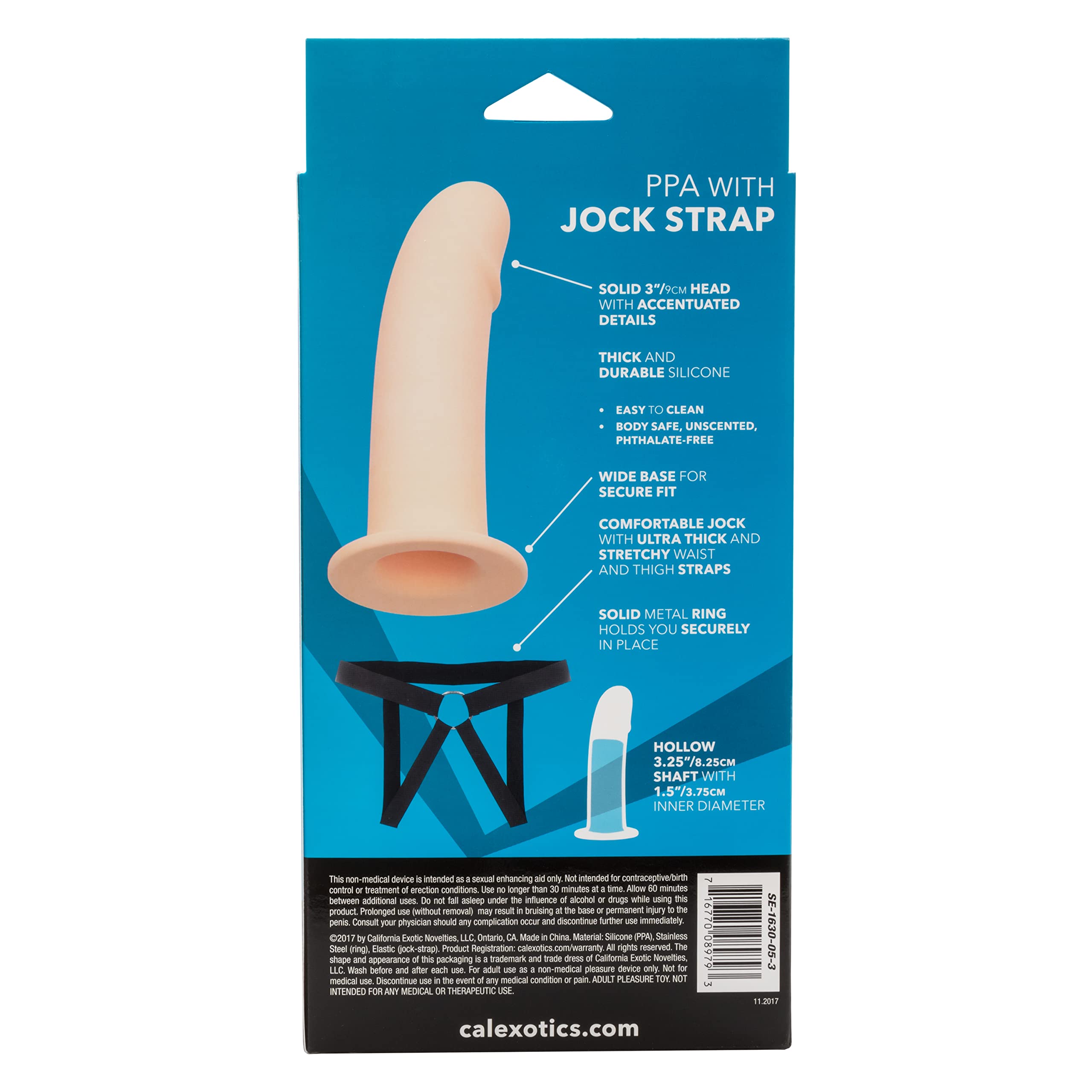 CalExotics 3 Inch PPA Male Enhancement Sleeve with Jock Strap Support - Penis Extender Sex Toy for Men & Couples - Ivory - Enhance Intimacy & Spice Up Your Sex Life