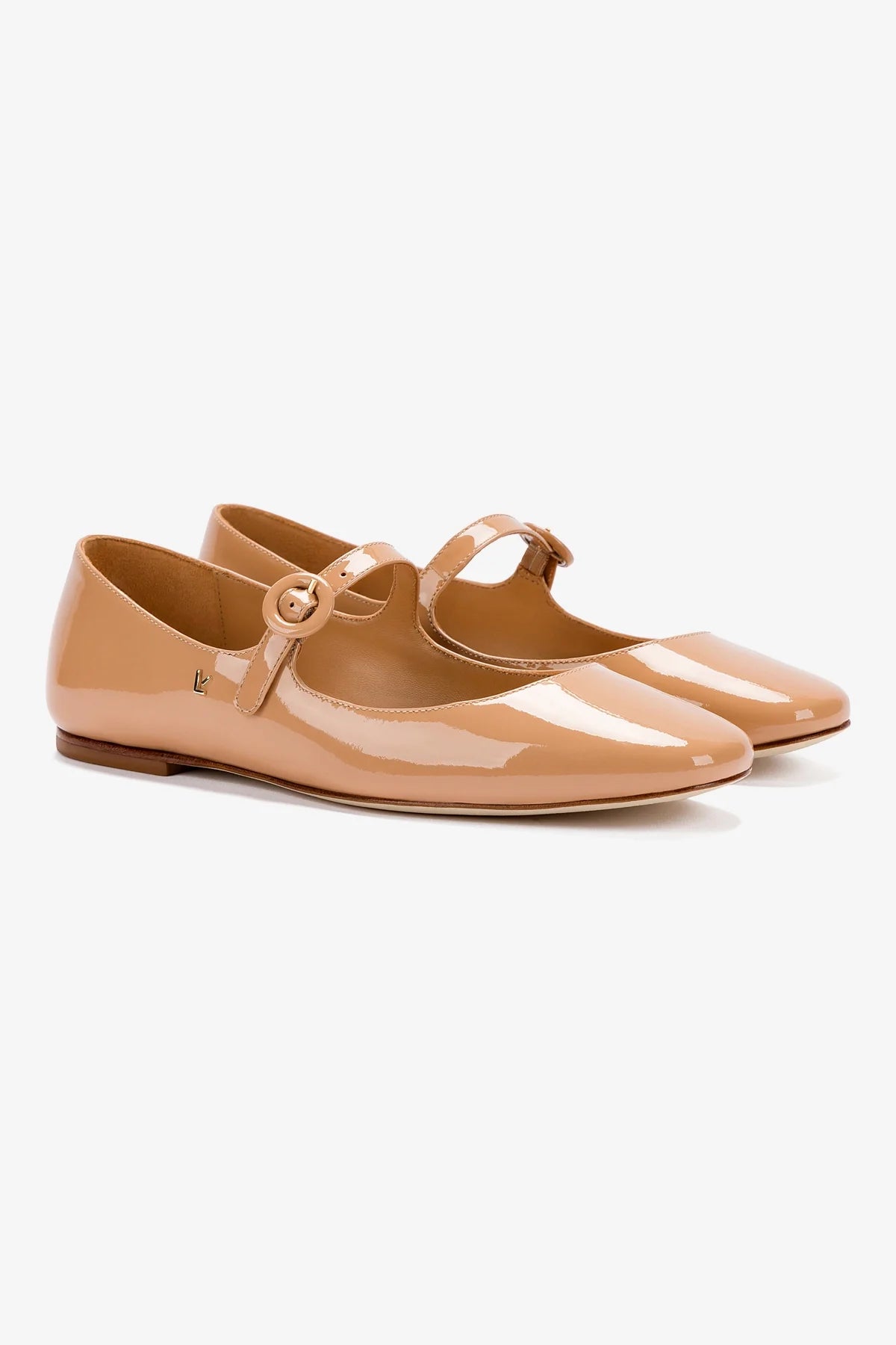 Blair Ballet Flat Shoes for Women - Tan Patent Leather Comfortable Slip-On Loafers - Perfect for Work, Office, and Casual Wear