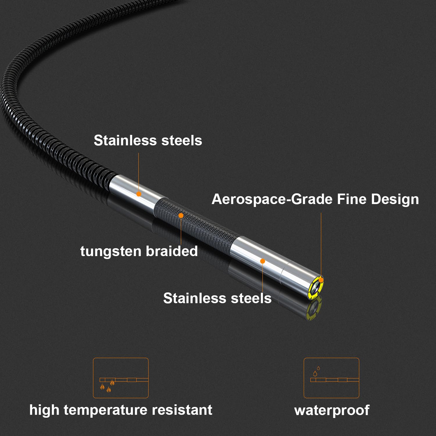 3.9mm Articulating Borescope - DXZtoz Professional Super Thin Endoscope Inspection Camera with 360° Rotatable Snake Camera, Flexible Gooseneck & LED Light - 3.3FT Waterproof Fiber Optic Scope - Perfect for Automotive Repair, Plumbing Inspection, HVAC Maintenance & DIY Home Projects