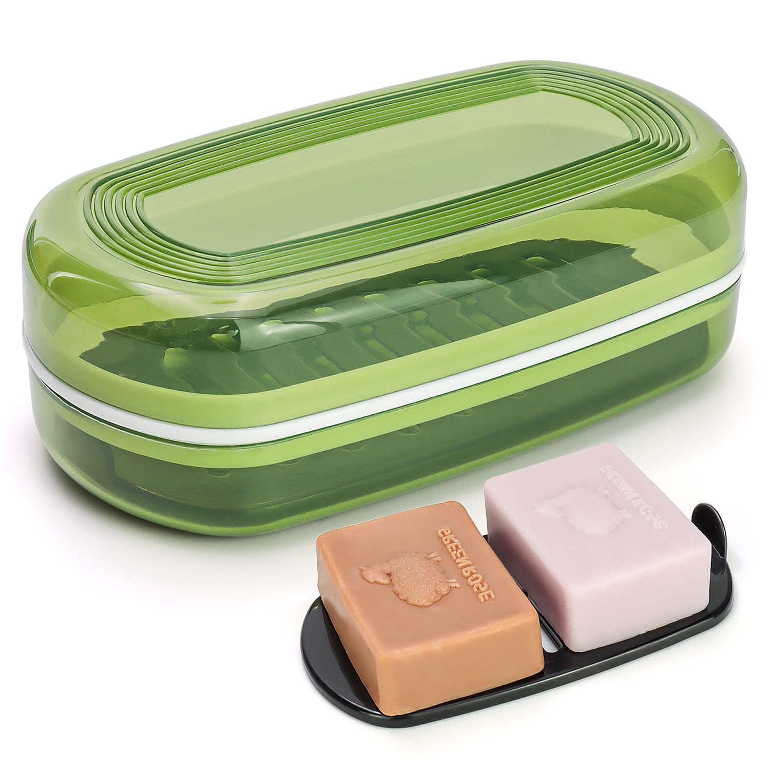 Eco-Friendly Shampoo Bar Holder & Travel Soap Case - Durable Soap Dish for Shampoo & Conditioner Bars - Perfect for Duke Cannon Soap - Large Soap Container for Travel, Camping, Gym & Bathroom (Green) - Ideal for On-the-Go Hygiene & Sustainable Living