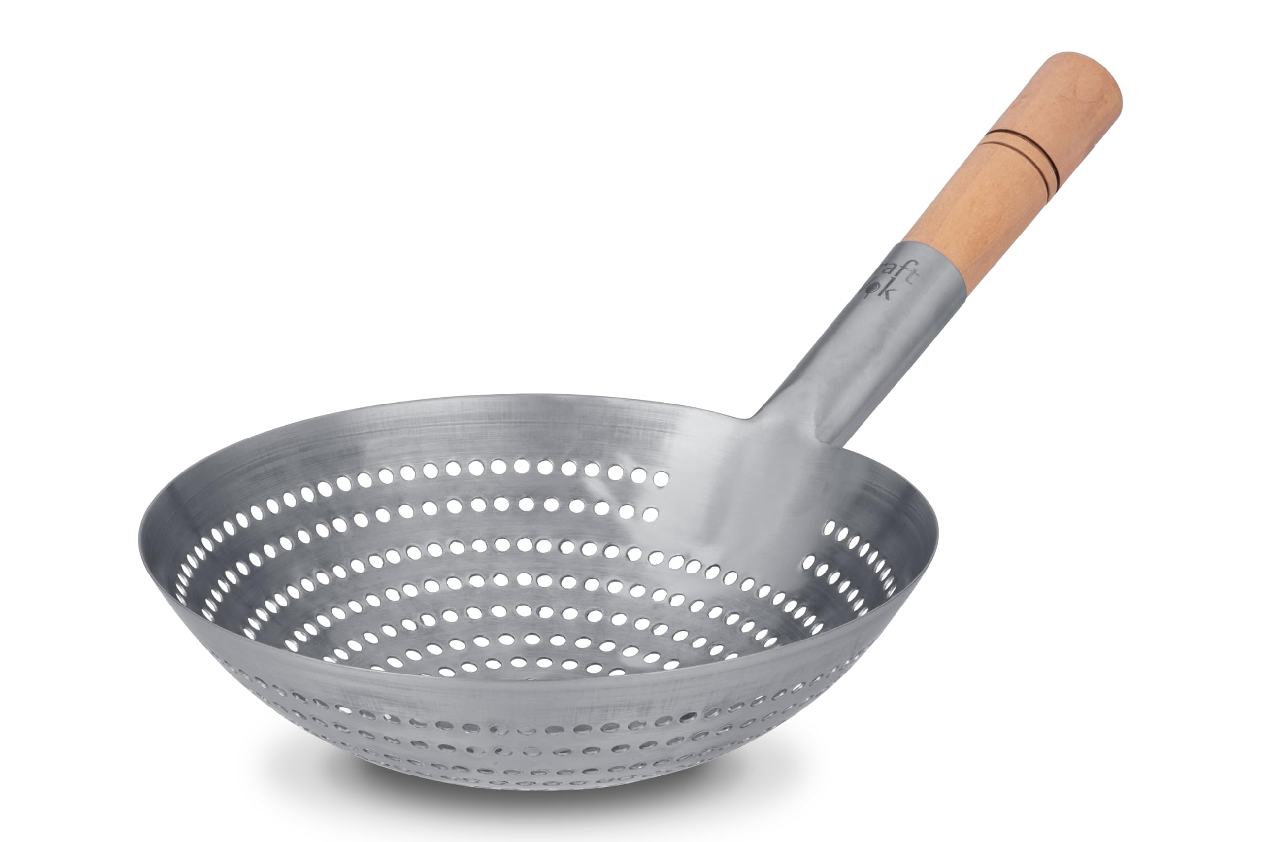 Professional 11-Inch Stainless Steel Deep Fry Basket with Wooden Handle - Durable Kitchen Skimmer for Frying, Cooking & Strainer - Perfect for Restaurants, Home Kitchens & Commercial Use (732W142)