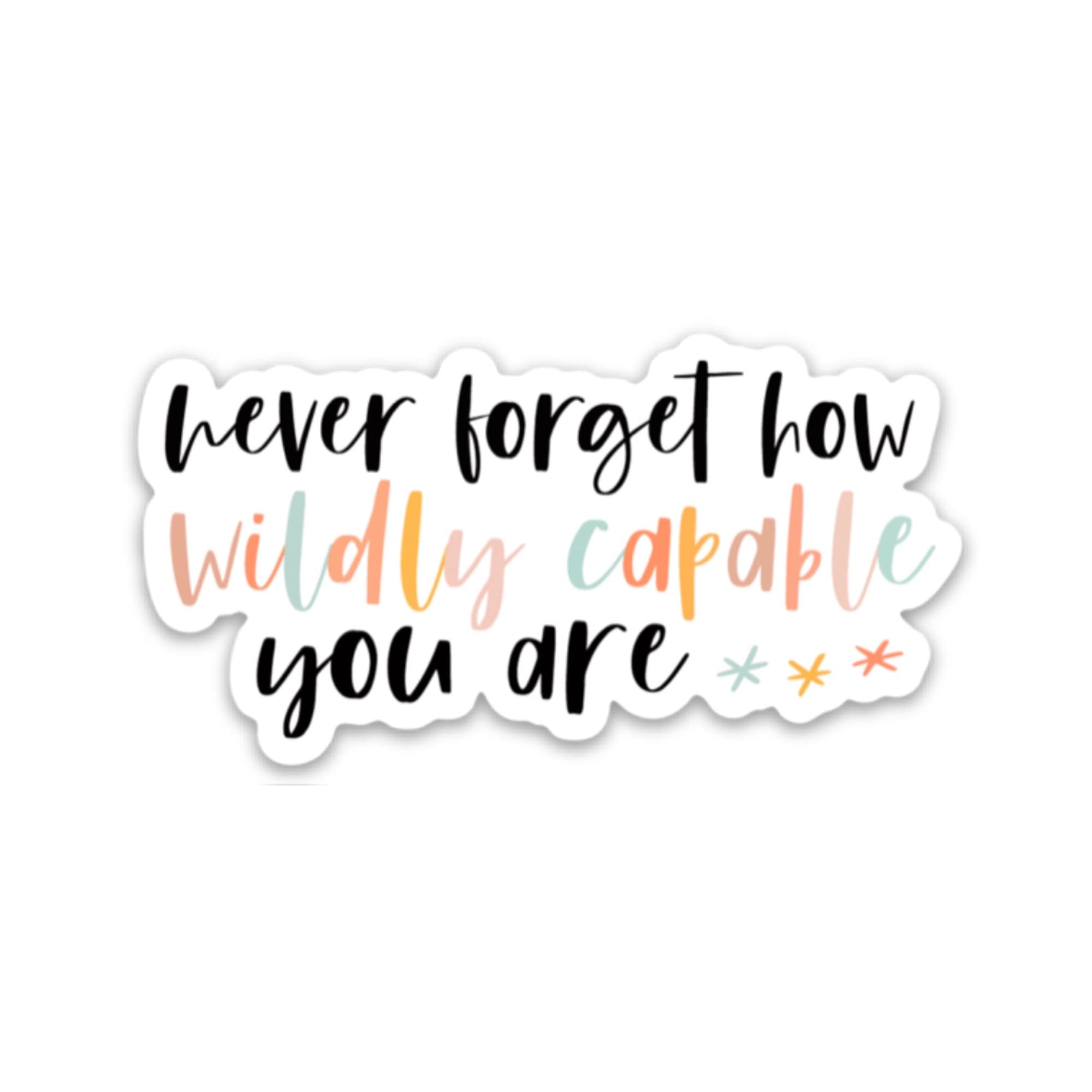 Cute Fridge Magnets with Inspirational Quotes - Never Forget How Wildly Capable You Are | Motivational Locker & Refrigerator Magnets for Home, Office & Gifts | Be Nice