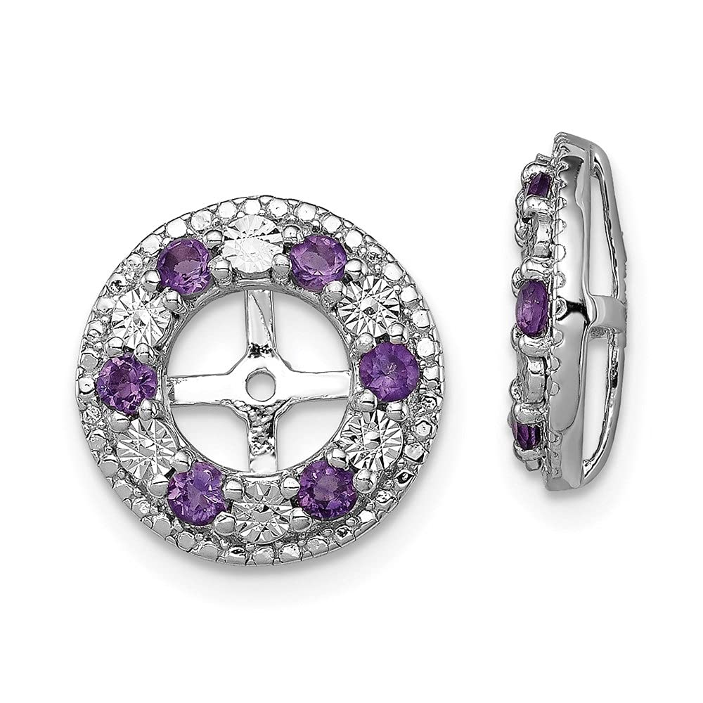 Rhodium-Plated Sterling Silver Gemstone Earring Jackets for Women - Elegant & Durable Jewelry for Parties, Weddings & Everyday Wear