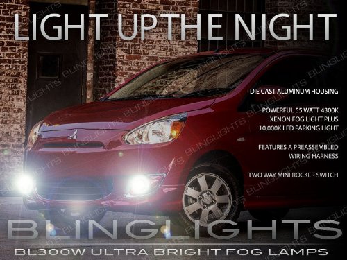 Xenon Halogen Fog Lamps Driving Lights Kit for 2012-2020 Mitsubishi Mirage - High Performance Car Lighting for Night Driving & Off-Road Adventures