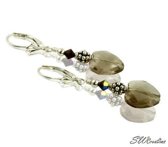 Gorgeous Garnet Topaz Heart Quartz Gemstone Earrings for Women – Perfect for Valentine’s Day, Anniversary & Special Occasions