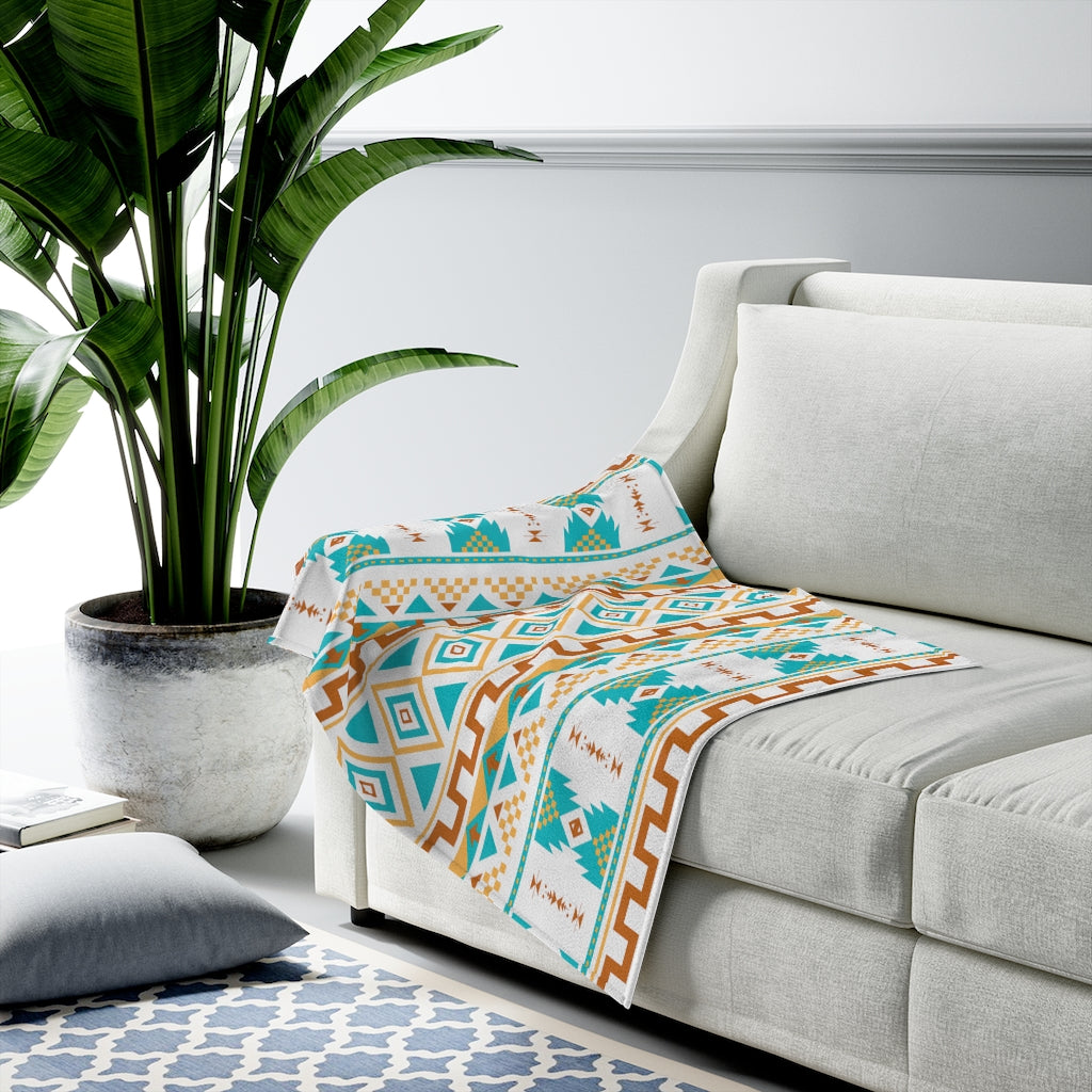 Soft Southwest Velvet Plush Throw Blanket - Cozy Velveteen Blanket for Couch, Bed & Sofa - Perfect Gift for Home Decor & Winter Warmth