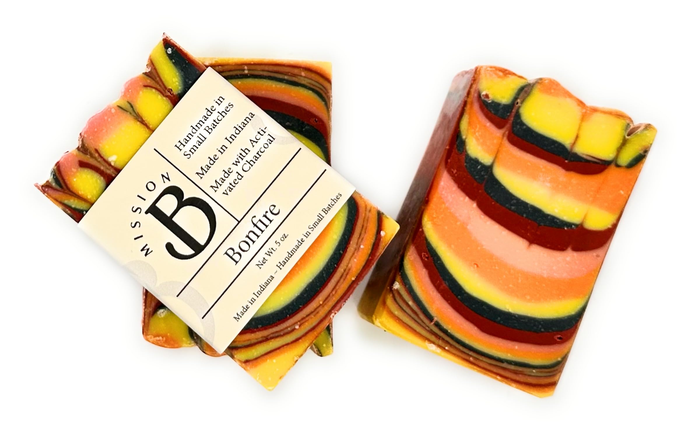 Handmade Rustic Bonfire Bar Soap for Men - Natural Deep Cleansing & Exfoliating - Perfect for Camping, Outdoor Adventures & Post-Workout Refreshment