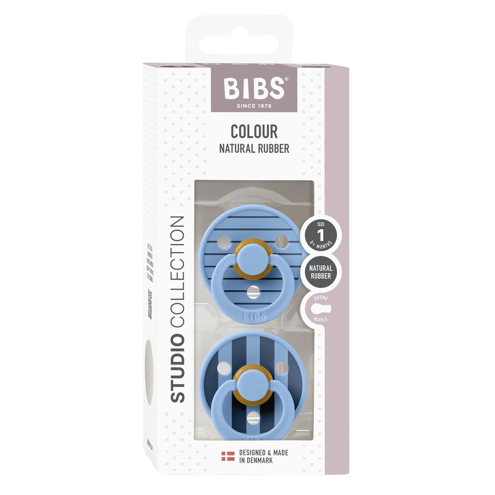 Bibs Studio Collection Color Pacifier Clip - Blue | Baby Pacifier Holder for Strollers, Car Seats & Outings | Secure & Stylish Accessory