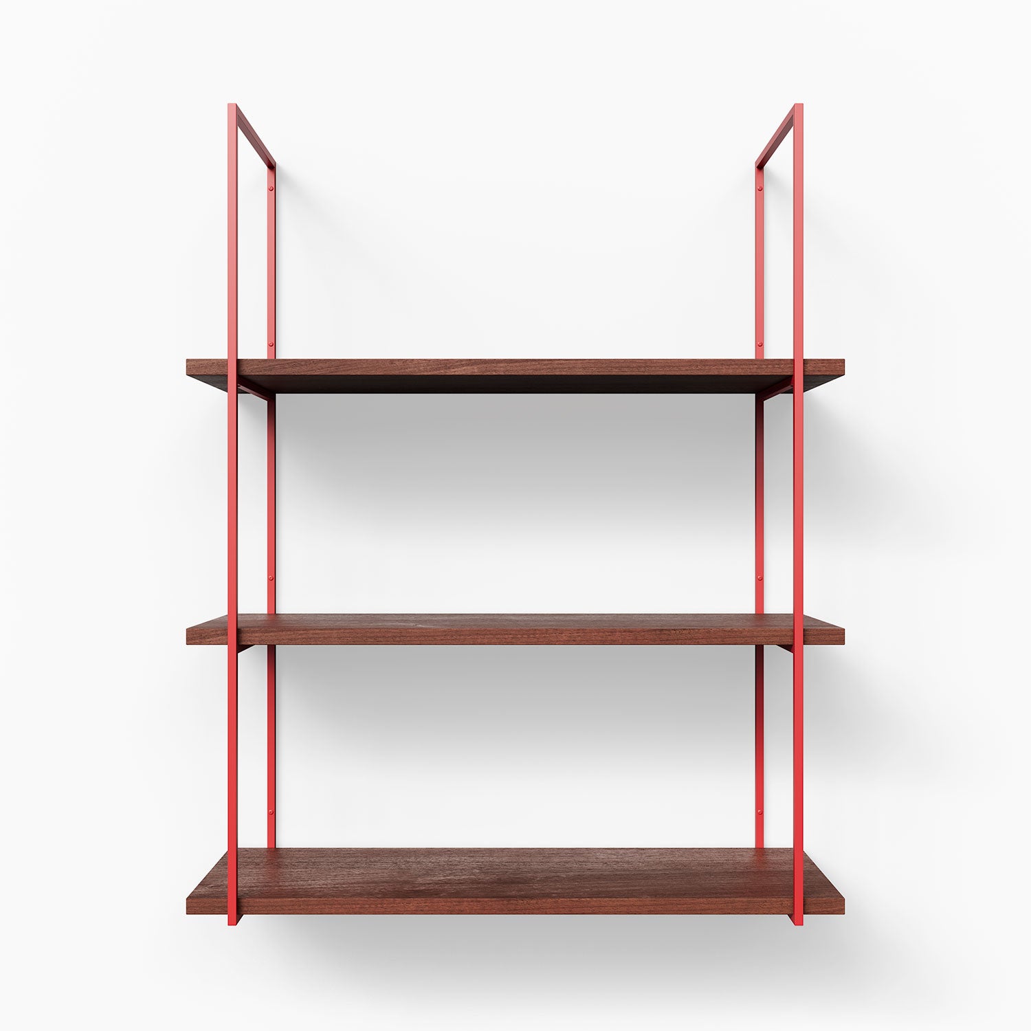 Lloyd Mahogany 3 Tier Wooden Shelf - Rustic Bookshelf for Living Room, Bedroom & Office - Stylish Storage Solution for Books, Plants & Decor