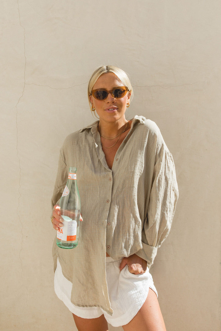 Oversized Button Down Shirt for Women - Casual Summer Poolside Cover Up - Perfect for Beach, Vacation, and Relaxing Outdoors