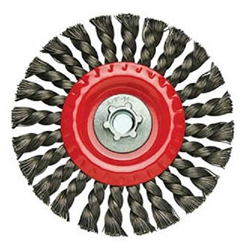 Alfa Tools WB67161 6-Inch Knotted Wire Wheel for Metal Cleaning & Rust Removal - Heavy Duty Wire Brush for Grinding, Polishing & Surface Prep on Steel, Iron & Welds