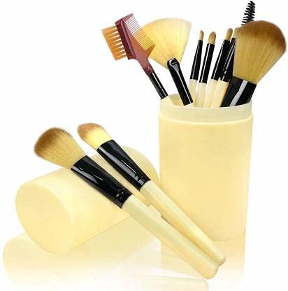DATNASAYAD 12-Piece Makeup Brush Set with Storage Barrel - Soft White Synthetic Brushes for Foundation, Blending, Eyeshadow - Perfect for Professional & Home Makeup Kits