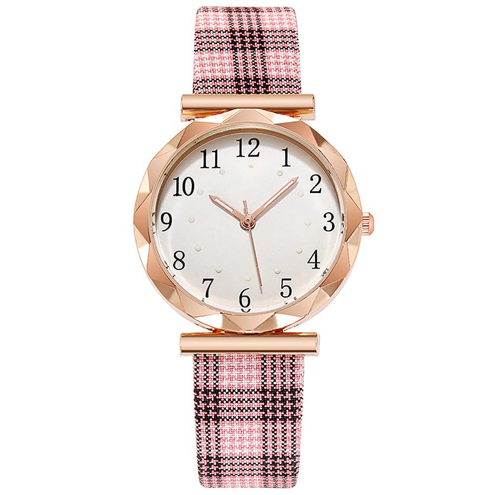 Women's Retro Plaid Strap Watch - Luminous Quartz Analog for Mother/Wife Gift | Casual & Office Wear