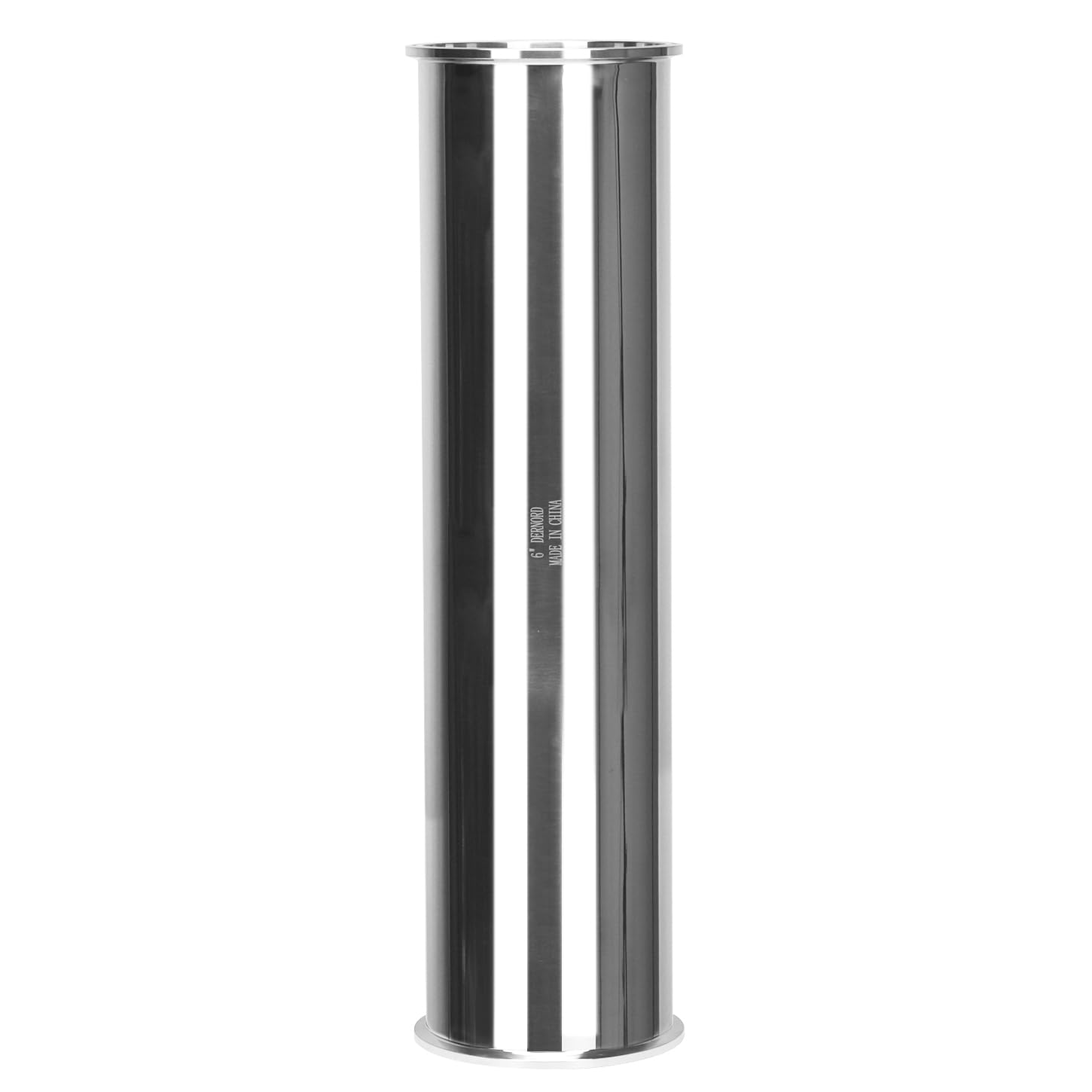 DERNORD 304 Stainless Steel Sanitary Spool Tube - 6 Inch Tri Clamp Ferrule Flange, 24 Inch (610mm) Length - Food Grade Seamless Round Tubing for Brewing, Dairy, Pharmaceutical & Beverage Processing