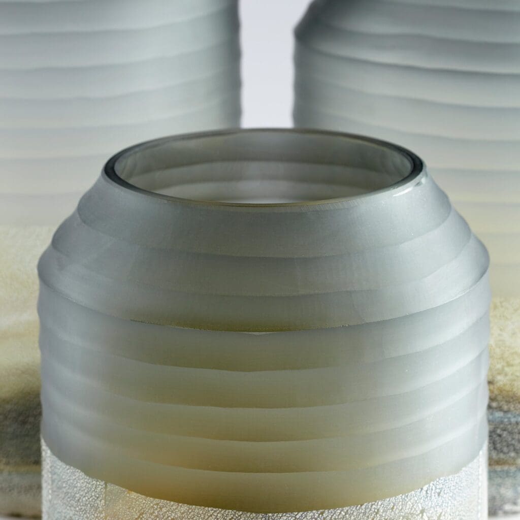 Cyan Design 11103 Alchemy Vase - Grey & Gilded Silver Medium Size - Elegant Home Decor for Living Room, Dining Table & Wedding Centerpieces