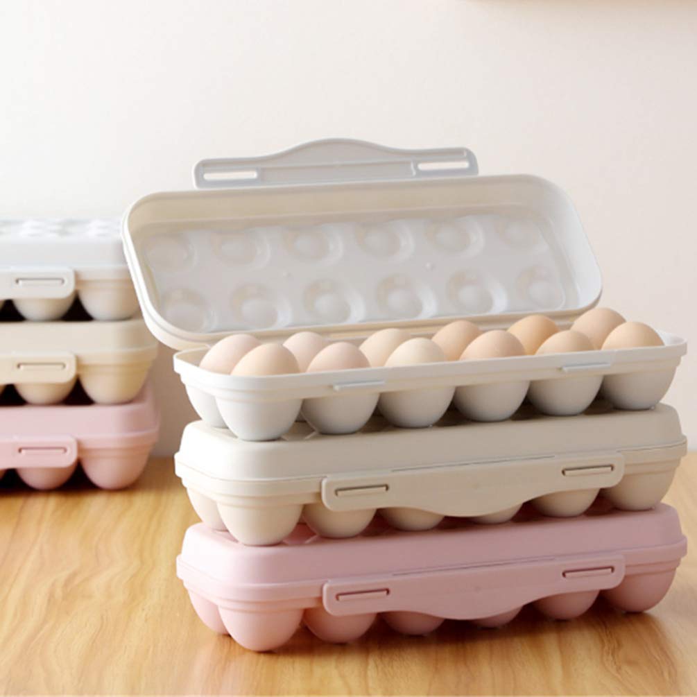 2-Pack Shatterproof Portable Egg Storage Container - Stackable Refrigerator Egg Holder & Organizer (Pink) - Perfect for Kitchen, Camping, Travel & Fridge Organization