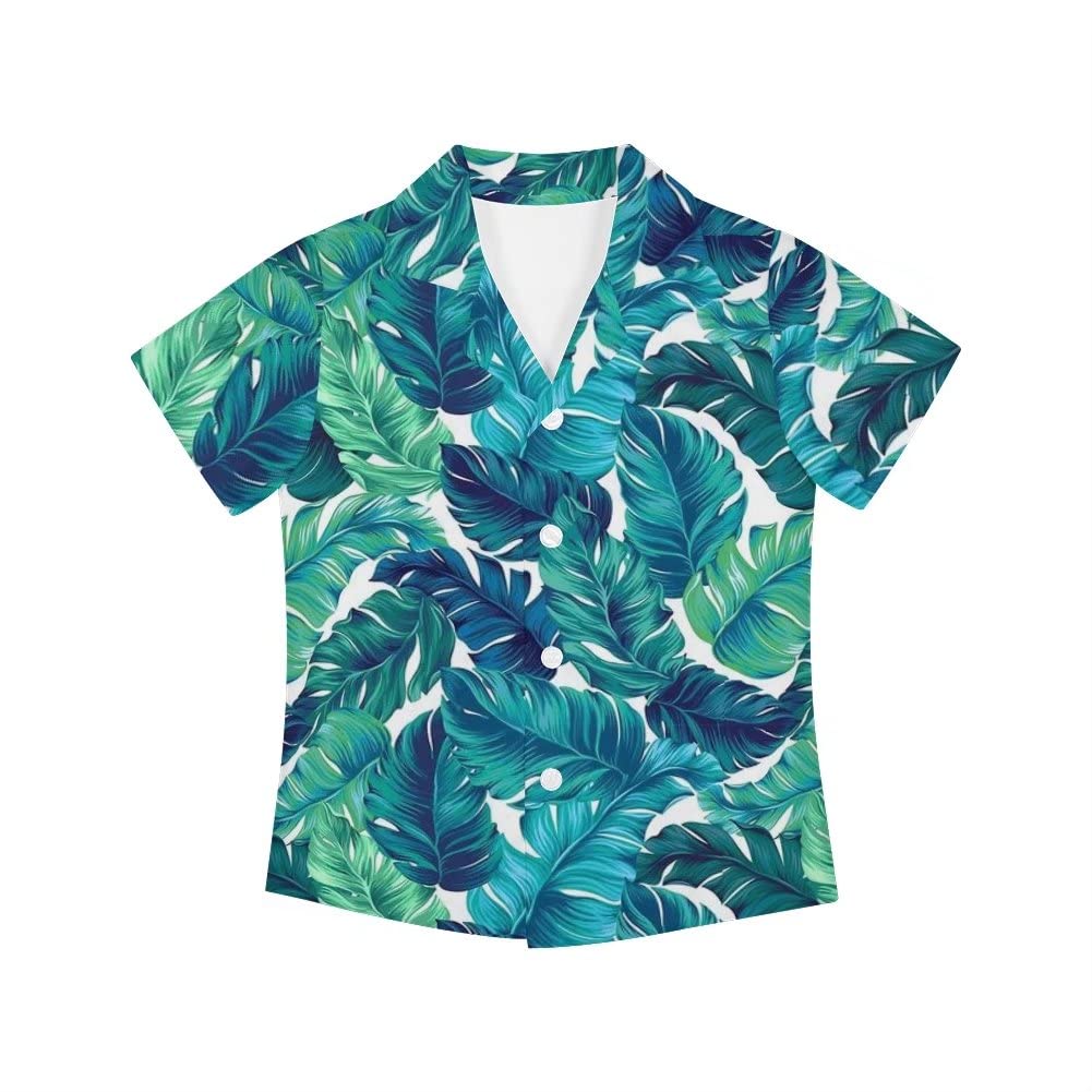KUIFORTI Boys' Hawaiian Shirts - Cute Button Down Summer Shirts for Kids Ages 3-16 | Tropical Casual Wear for Beach Vacations, Family Outings & Summer Parties
