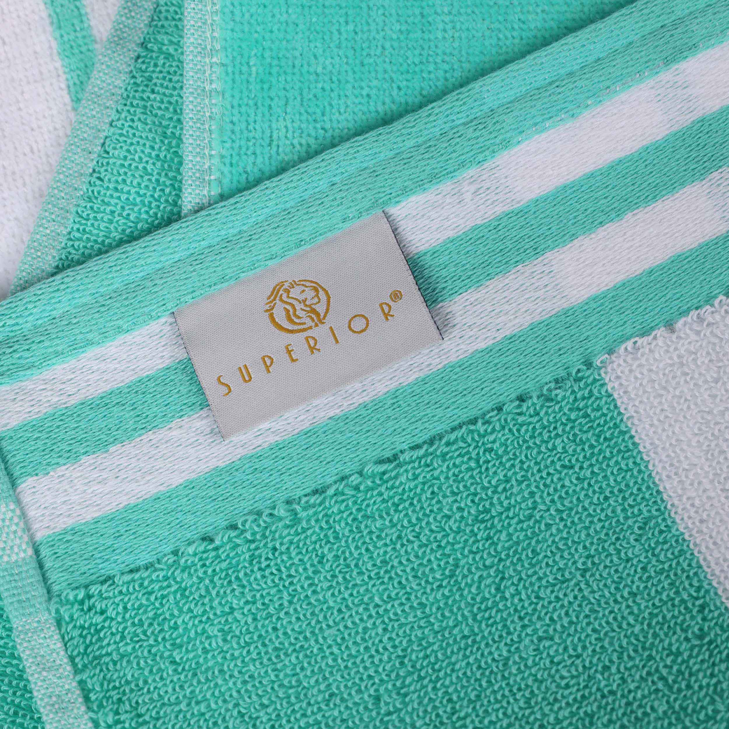 Premium Oversized Cabana Striped Cotton Beach Towel Set - 2, 4, or 6 Pack - Soft Quick-Dry Bath Towels for Pool, Beach, Vacation & Spa Days