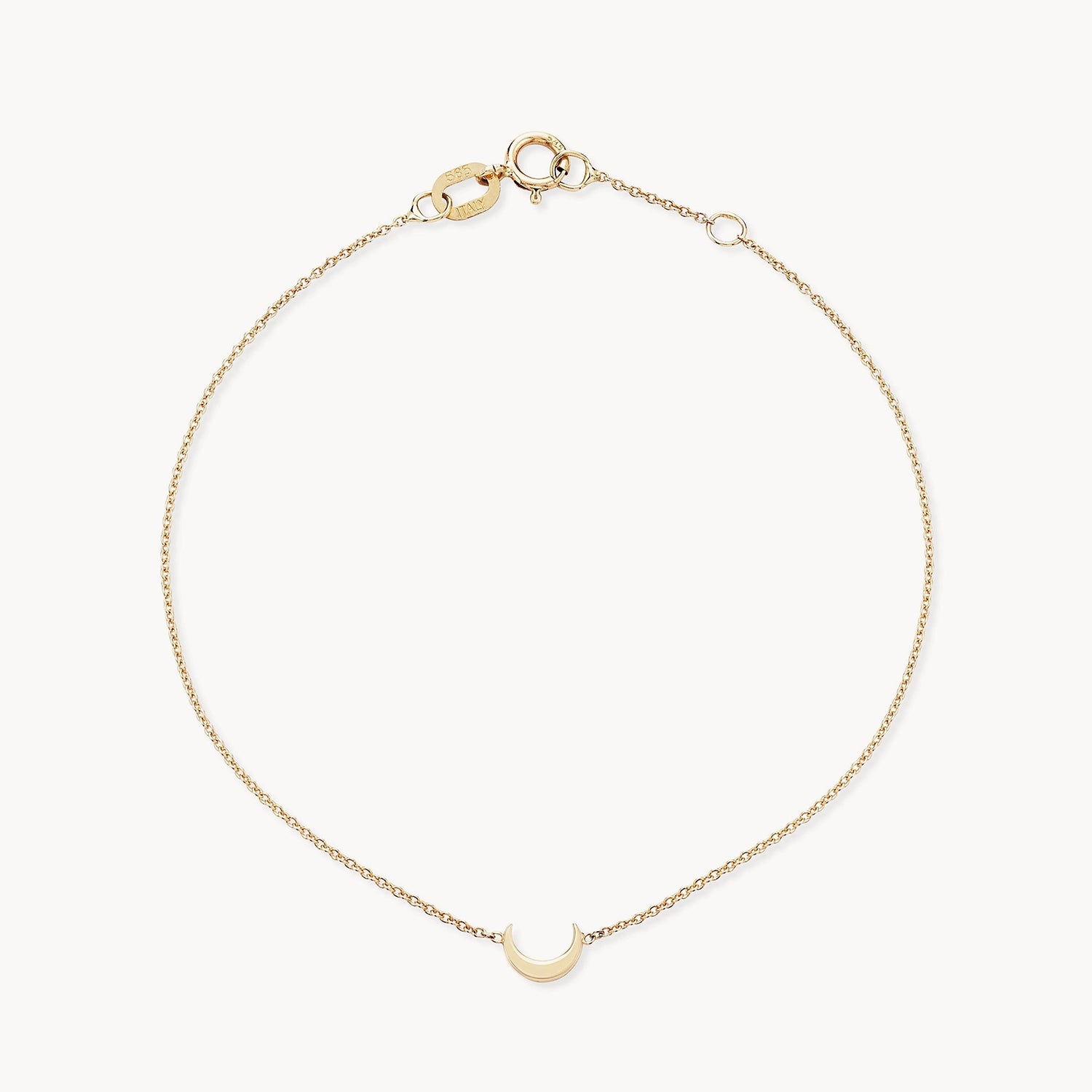 14K Yellow Gold Everyday Little Crescent Moon Bracelet - Dainty Minimalist Jewelry for Women, Perfect for Casual Wear, Gifts & Special Occasions