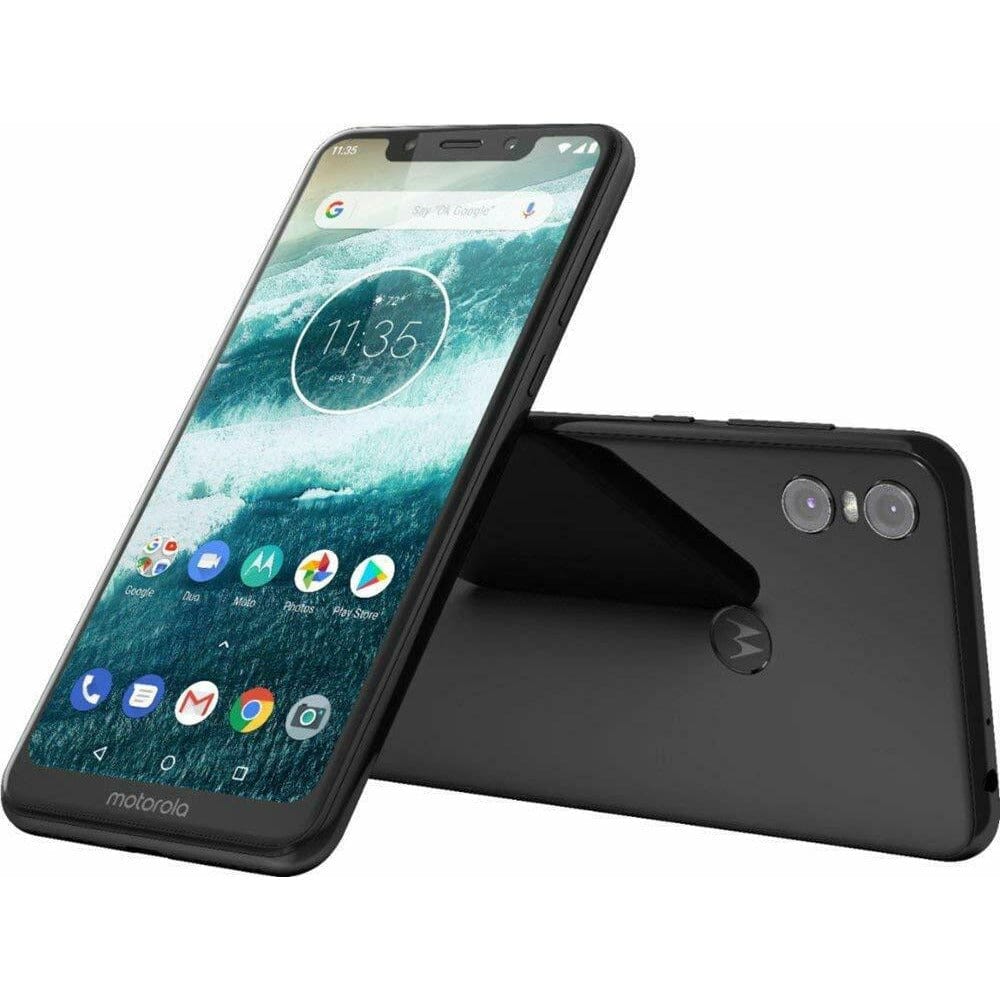 Unlocked Motorola One XT1941 Smartphone - 4GB RAM, 64GB Storage, Dual SIM, White | Perfect for Travel & International Use