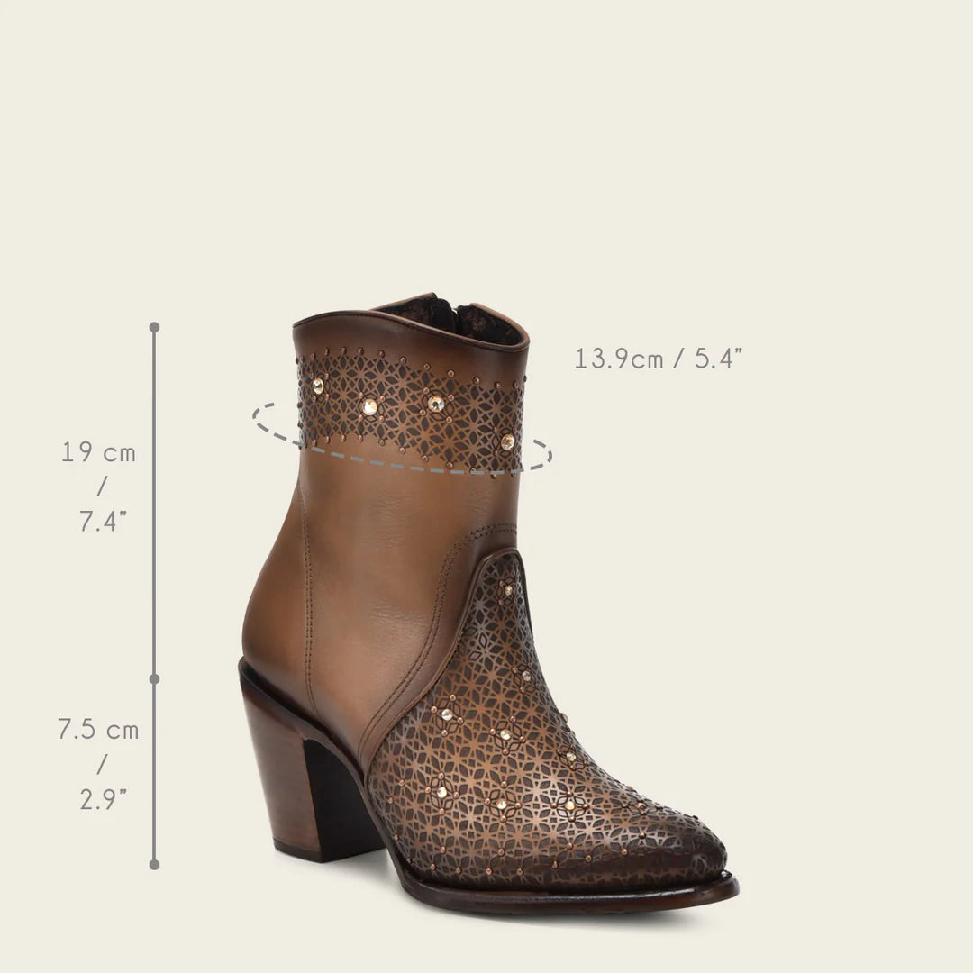 Cuadra Almond Western Cowgirl Leather Boots for Women - Stylish & Comfortable Cowboy Boots for Rodeo, Country Dancing & Everyday Wear