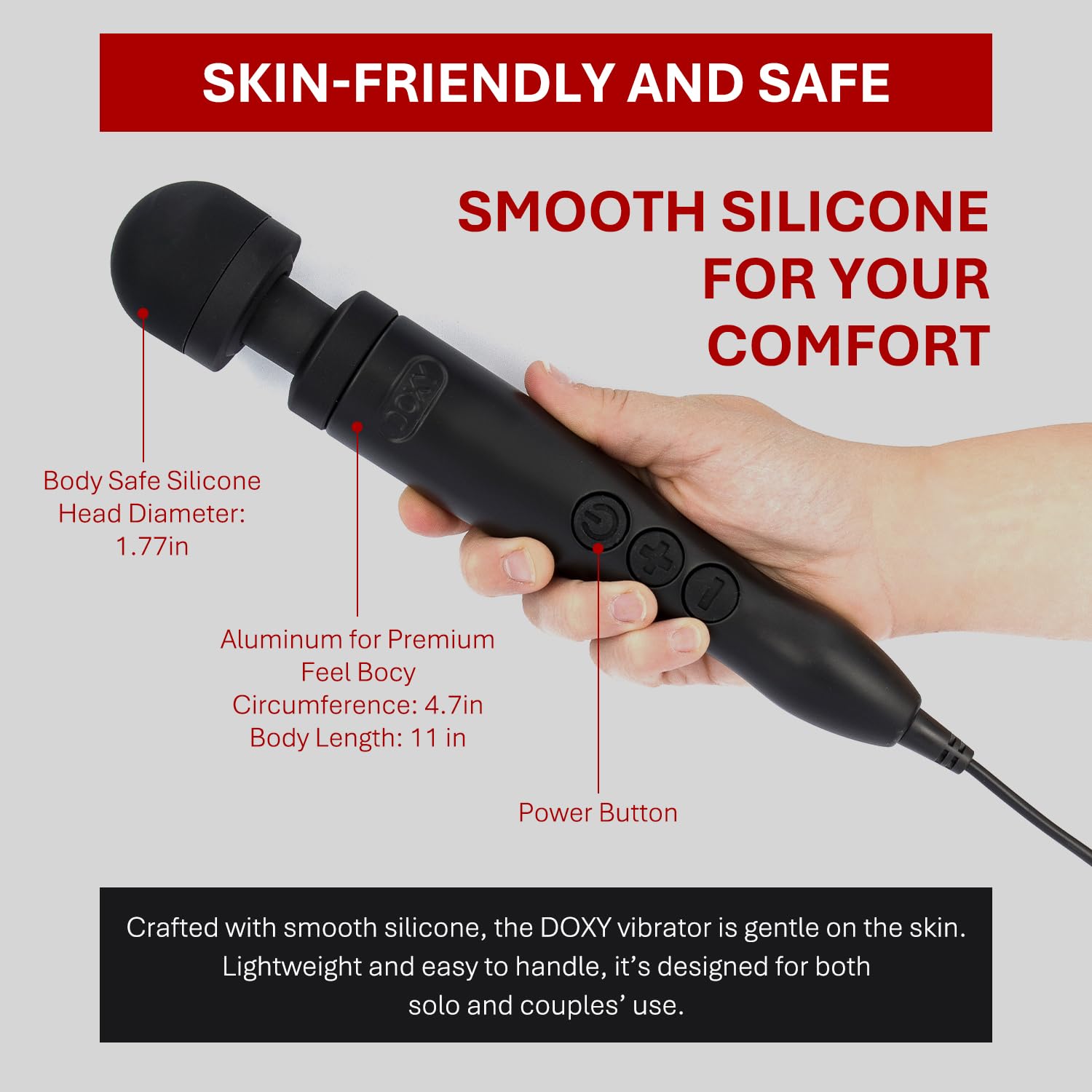 Doxy Die Cast 3 Wand Vibrator for Women - Powerful Compact Massager, Luxury Adult Toy with Intense Pleasure - Perfect for Couples Play & Solo Relaxation