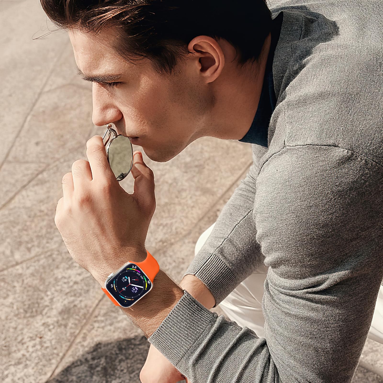 Premium Soft Silicone Sport Band for Apple Watch Series 9/8/7/6/5/4/3/2/1/SE/Ultra - 38mm 40mm 41mm 42mm 44mm 45mm 49mm Waterproof Replacement Strap - Ideal for Running, Swimming & Everyday Wear