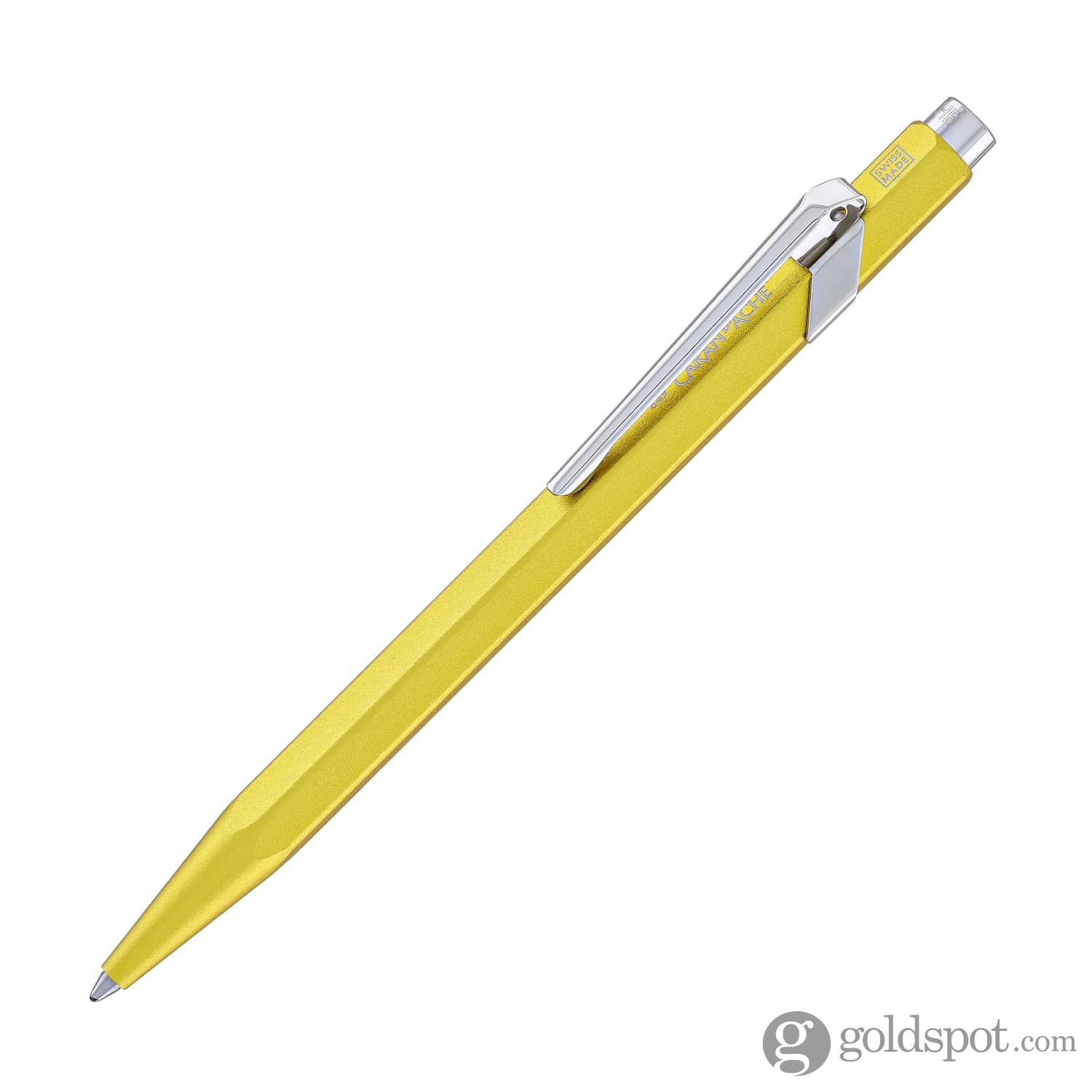 Premium Caran d'Ache 849 COLORMAT X Ballpoint Pen - Vibrant Yellow Ink for Smooth Writing - Perfect for Office, School & Artistic Sketching