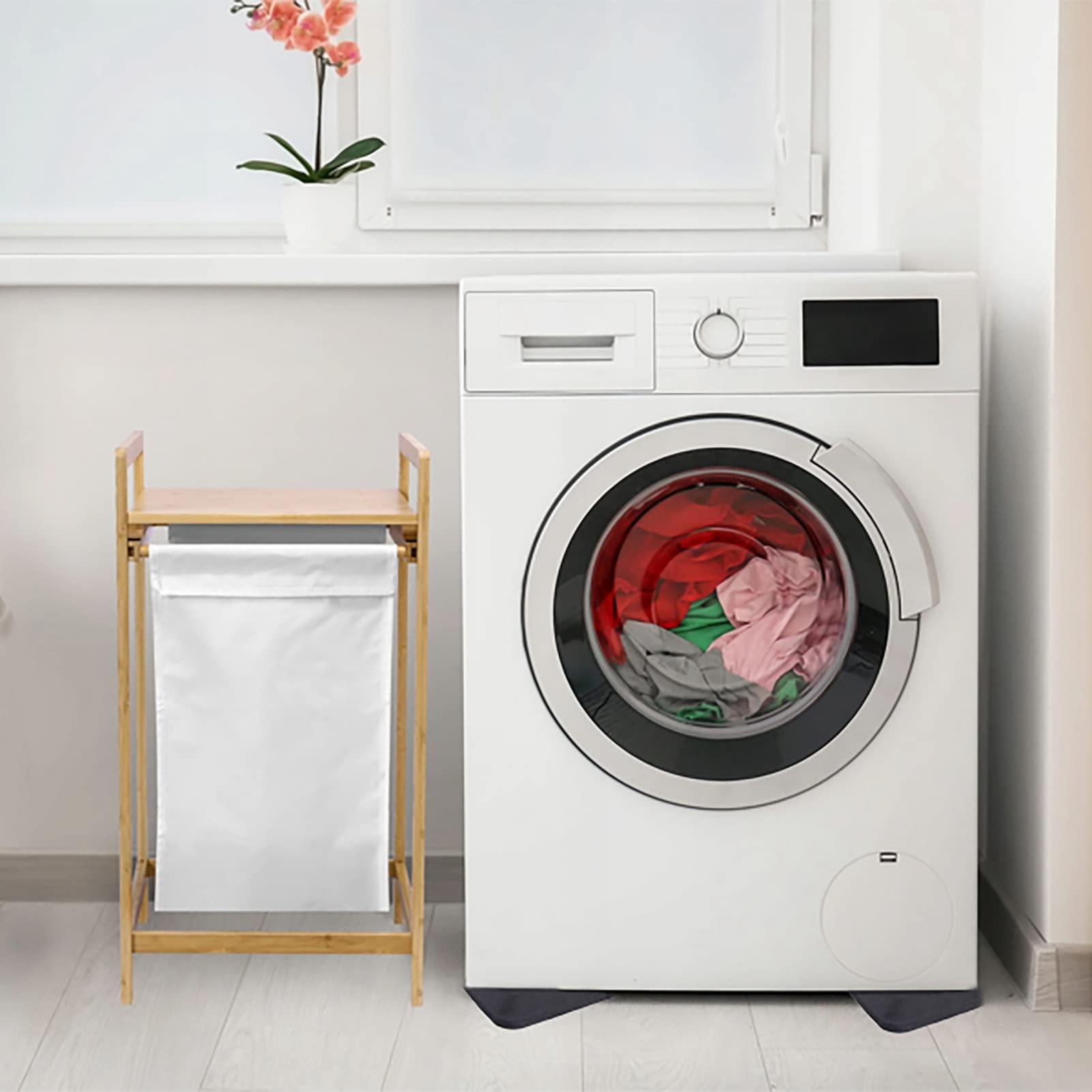 4-Pack Washing Machine Anti-Vibration Pads - Non-Slip EVA Shock Absorbing Pads for Household Appliances - Reduce Noise & Vibration for Laundry Room, Basement, or Apartment Use