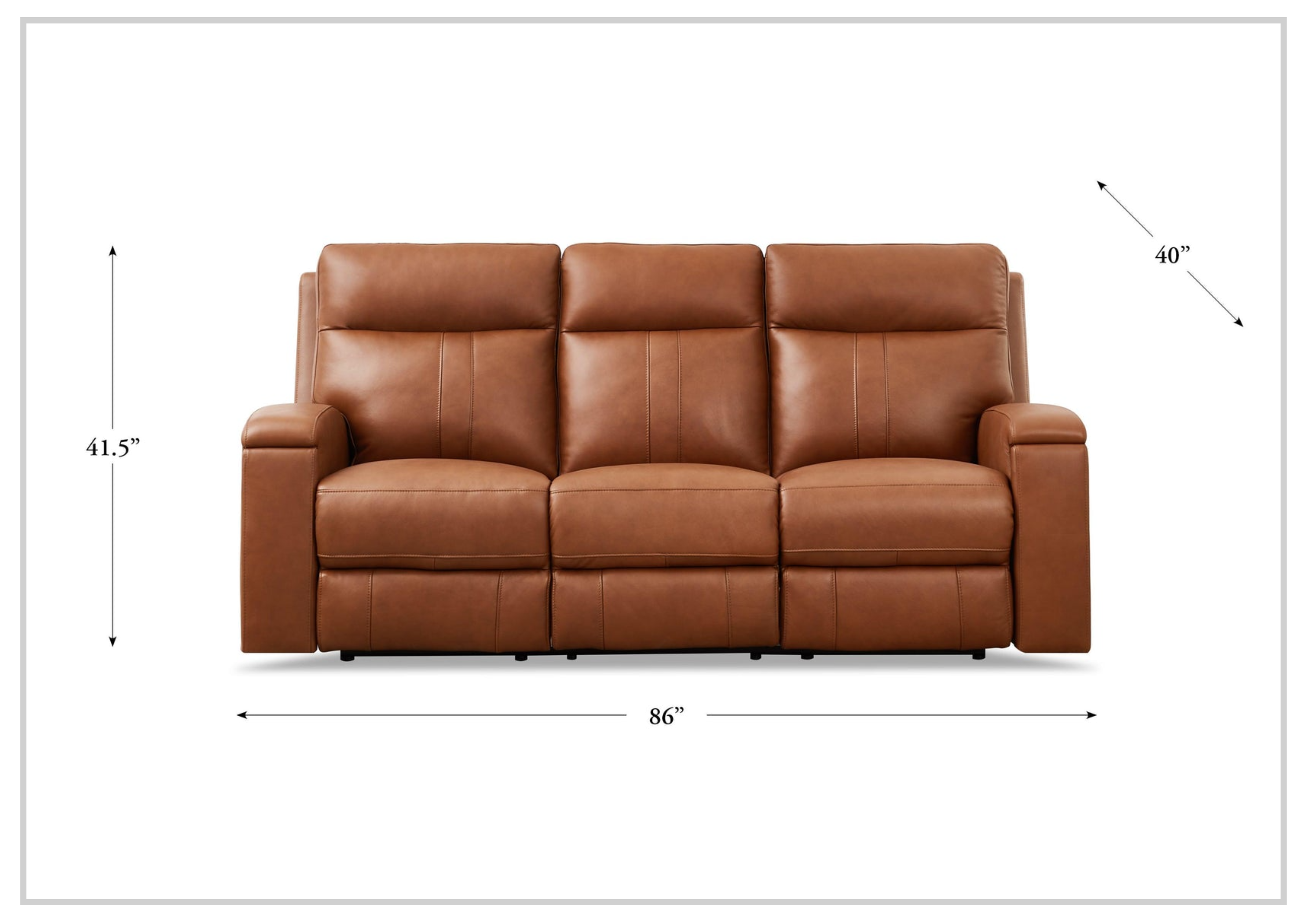 Hydeline Venice 3-Seater Brown Leather Zero Gravity Power Reclining Sofa - Modern Living Room Furniture for Home Theater & Relaxation