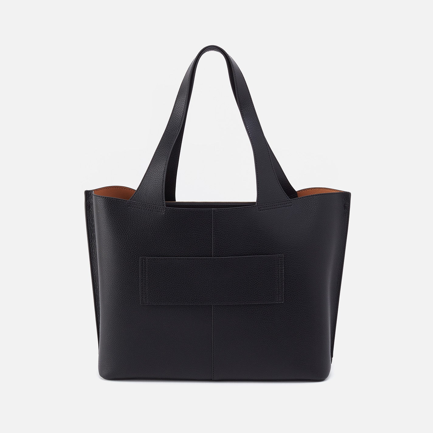 Premium Vida Large Tote Bag in Black Micro Pebbled Leather - Spacious Work Bag & Stylish Travel Tote for Women