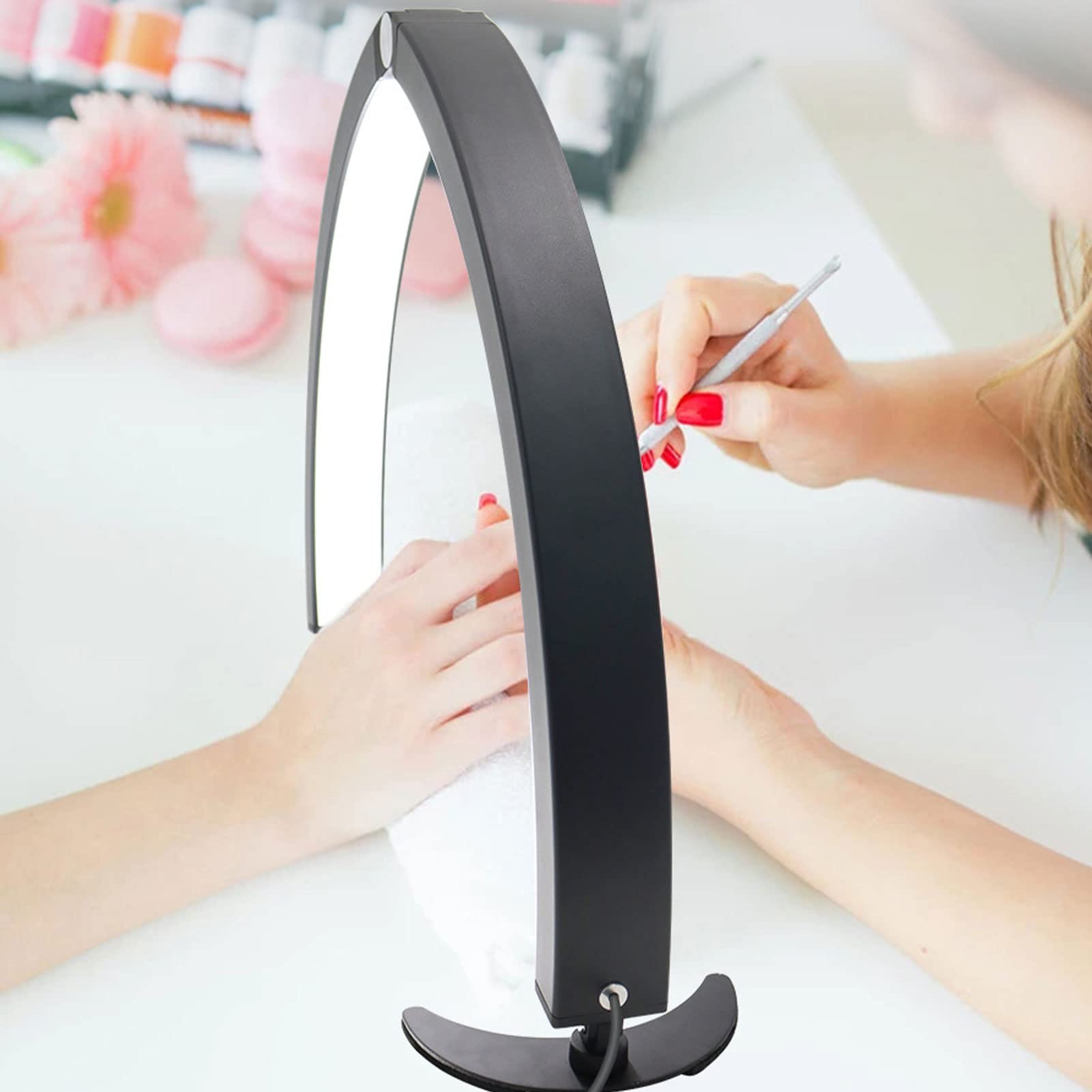 UBERSWEET® Foldable Beauty Desk Lamp - 25W Adjustable LED Light with Remote, 3 Color Temperatures (Warm/White/Cool), 100-240V EU Plug - Perfect for Eyelash Extensions, Makeup, Nail Art & Home Office Lighting